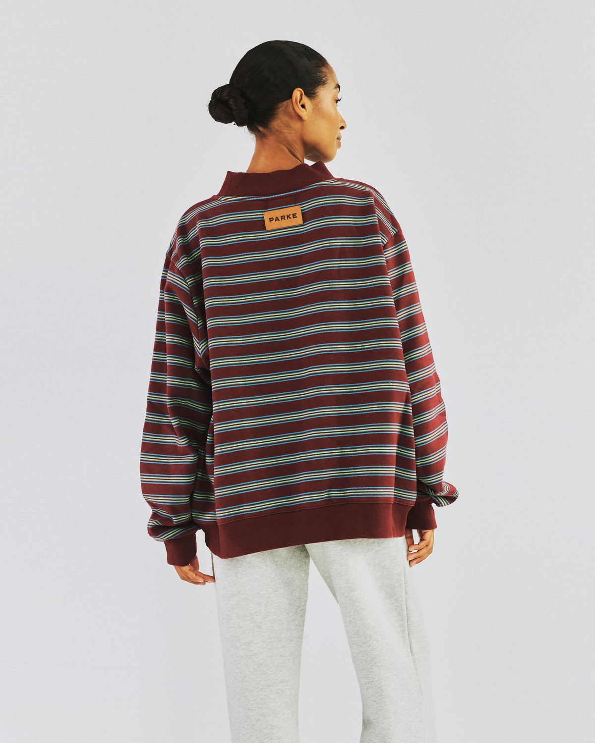 Stripe Mockneck Sweatshirt - Port Stripe