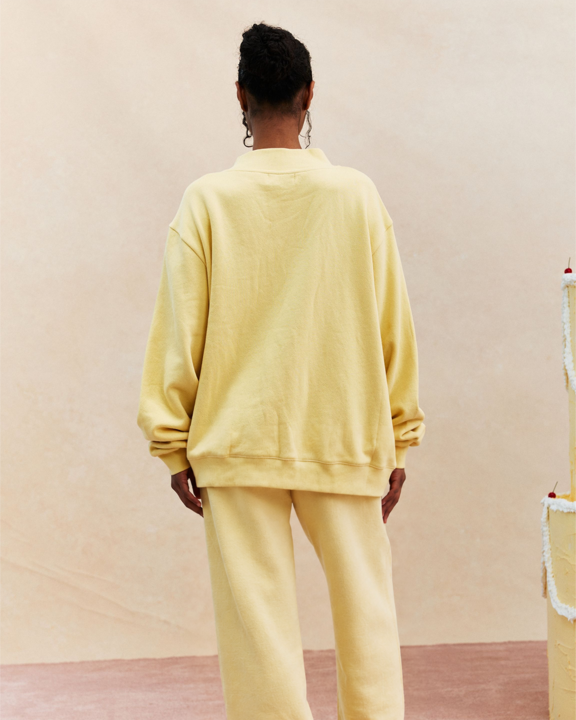 Varsity Mockneck - Banana Cream