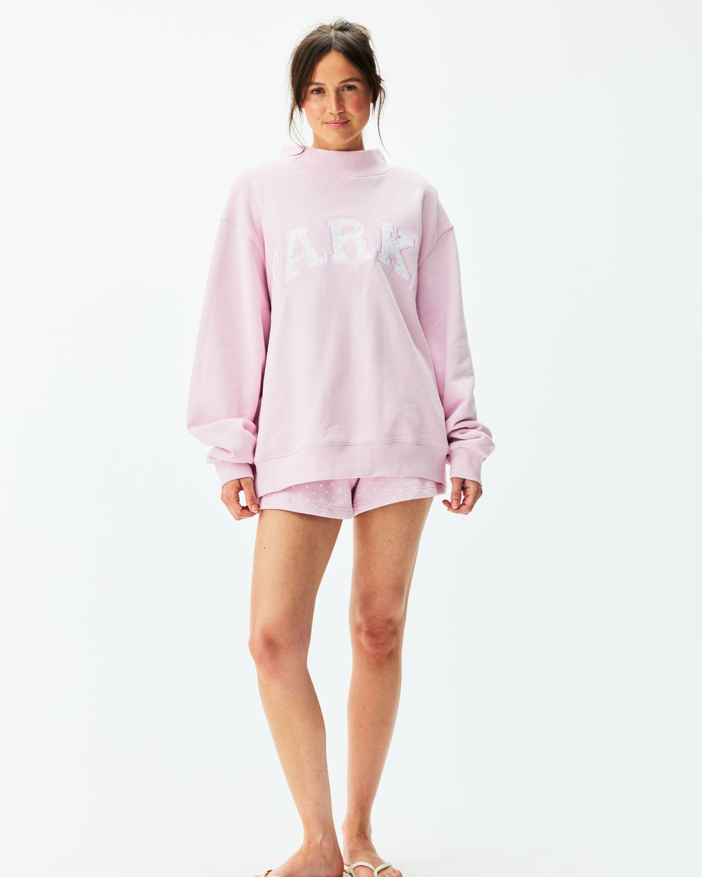 Polka Dot Letter Varsity Mockneck - Sprinkle