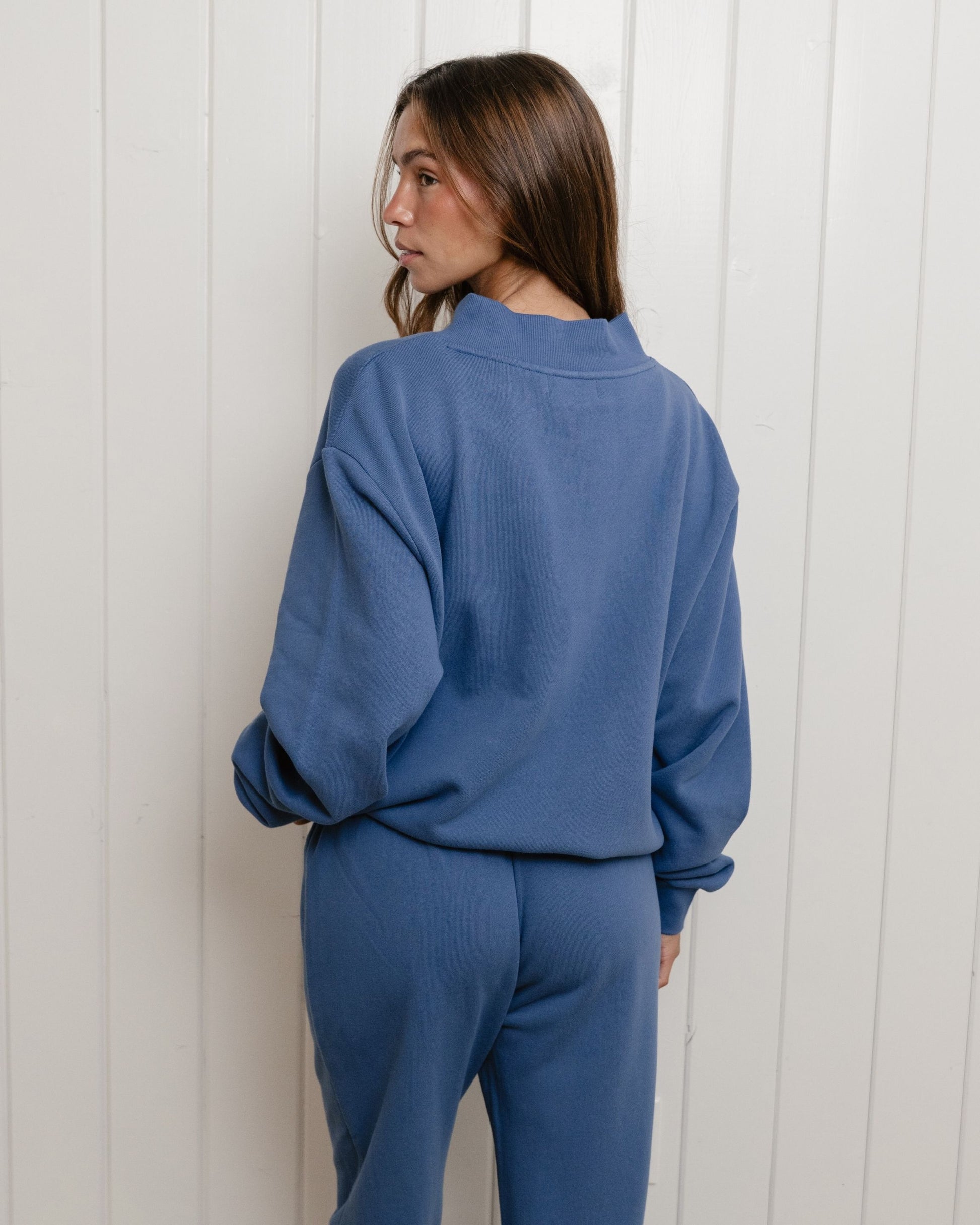 Varsity Mockneck - Washed Indigo