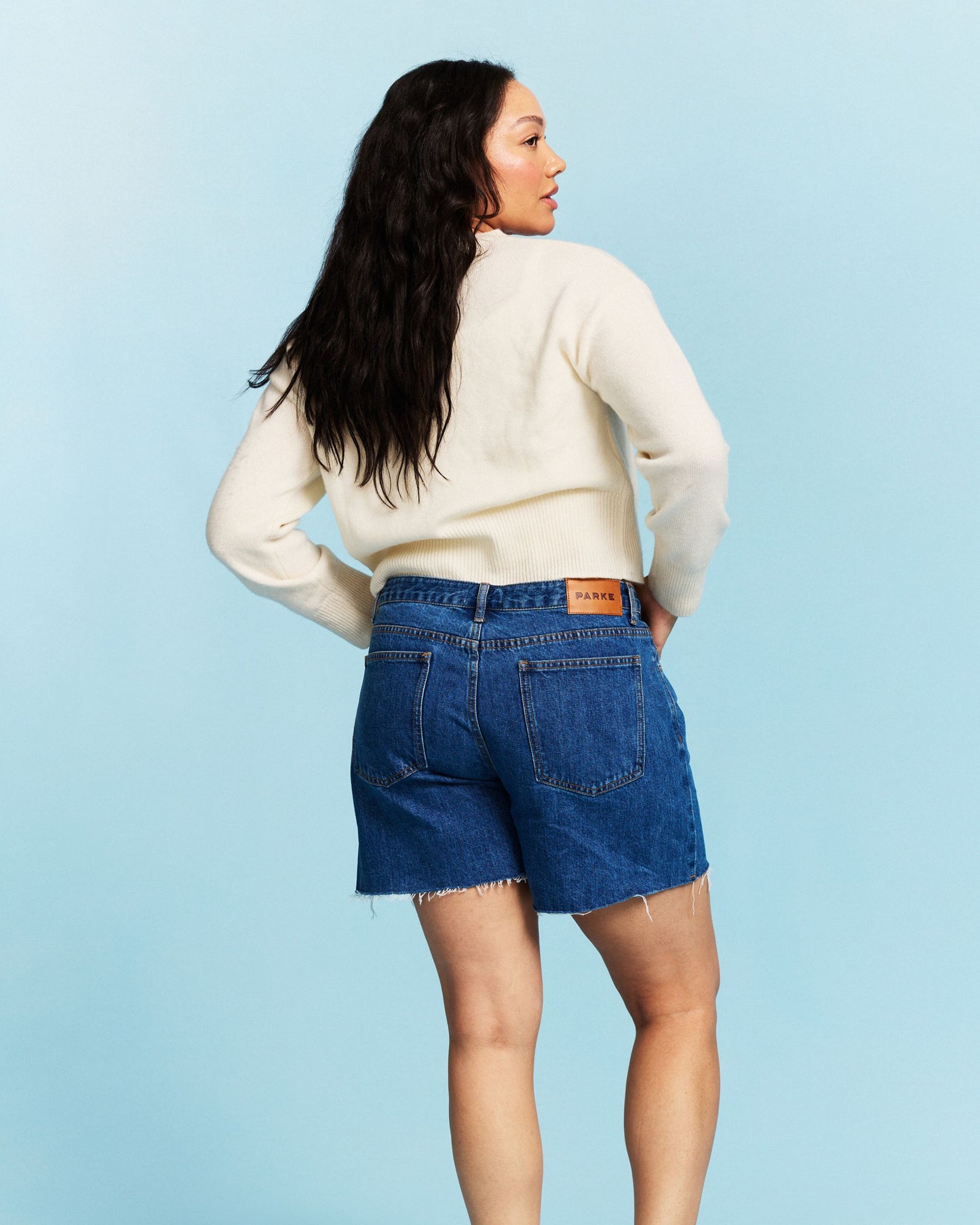 Long Baggy Shorts - Medium Wash