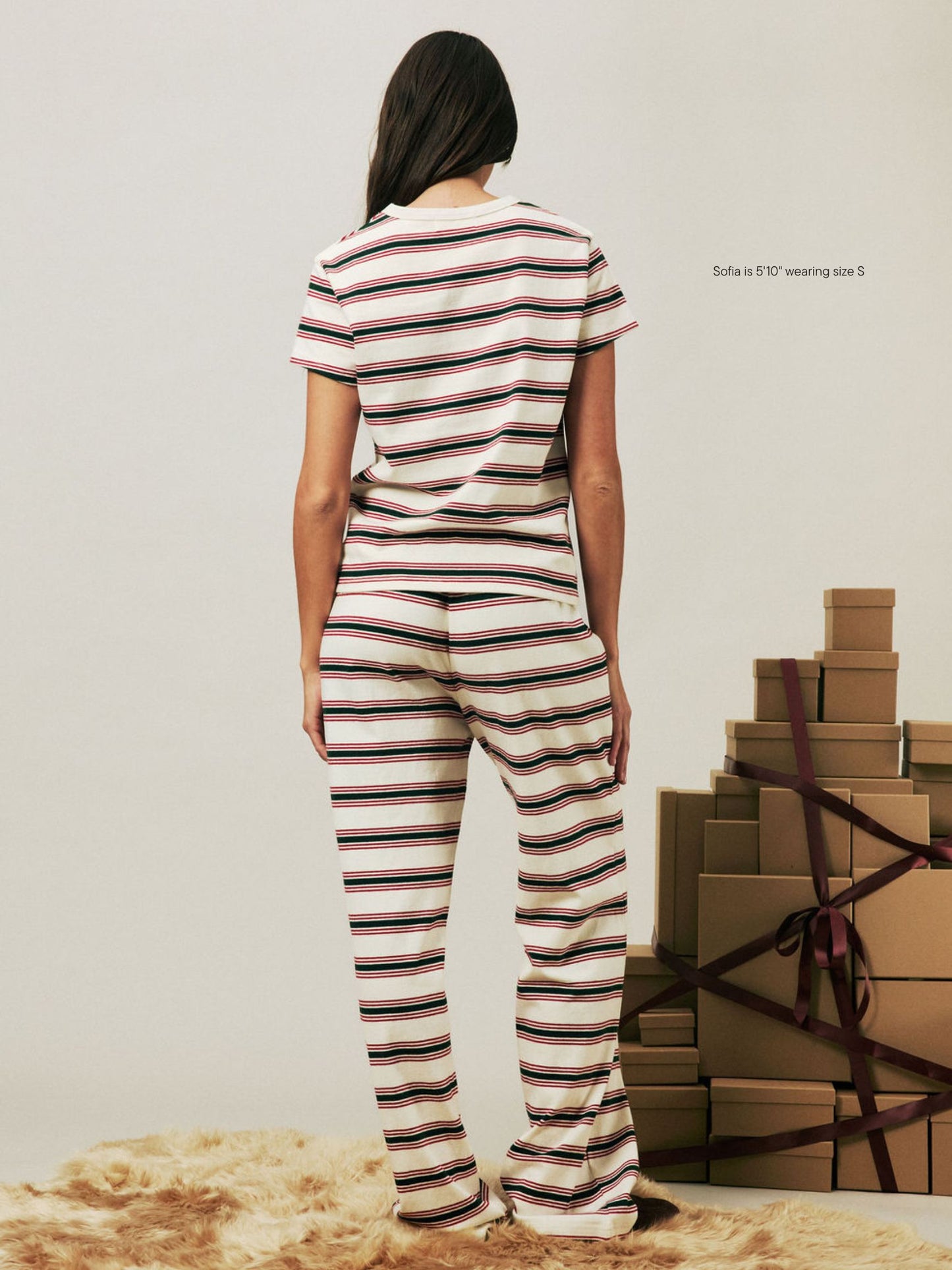 Holiday Striped T-Shirt -eggnog stripe