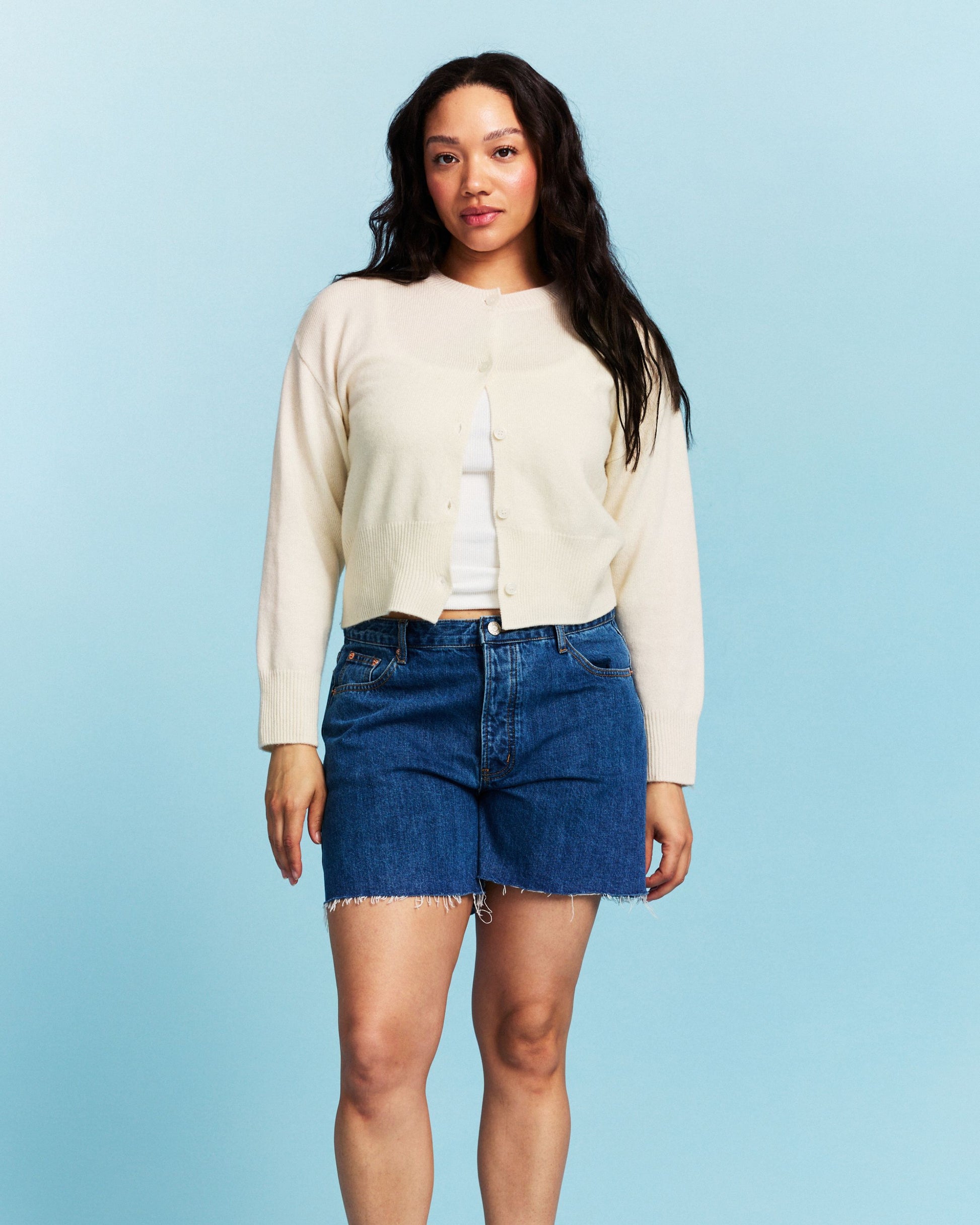 Long Baggy Shorts - Medium Wash