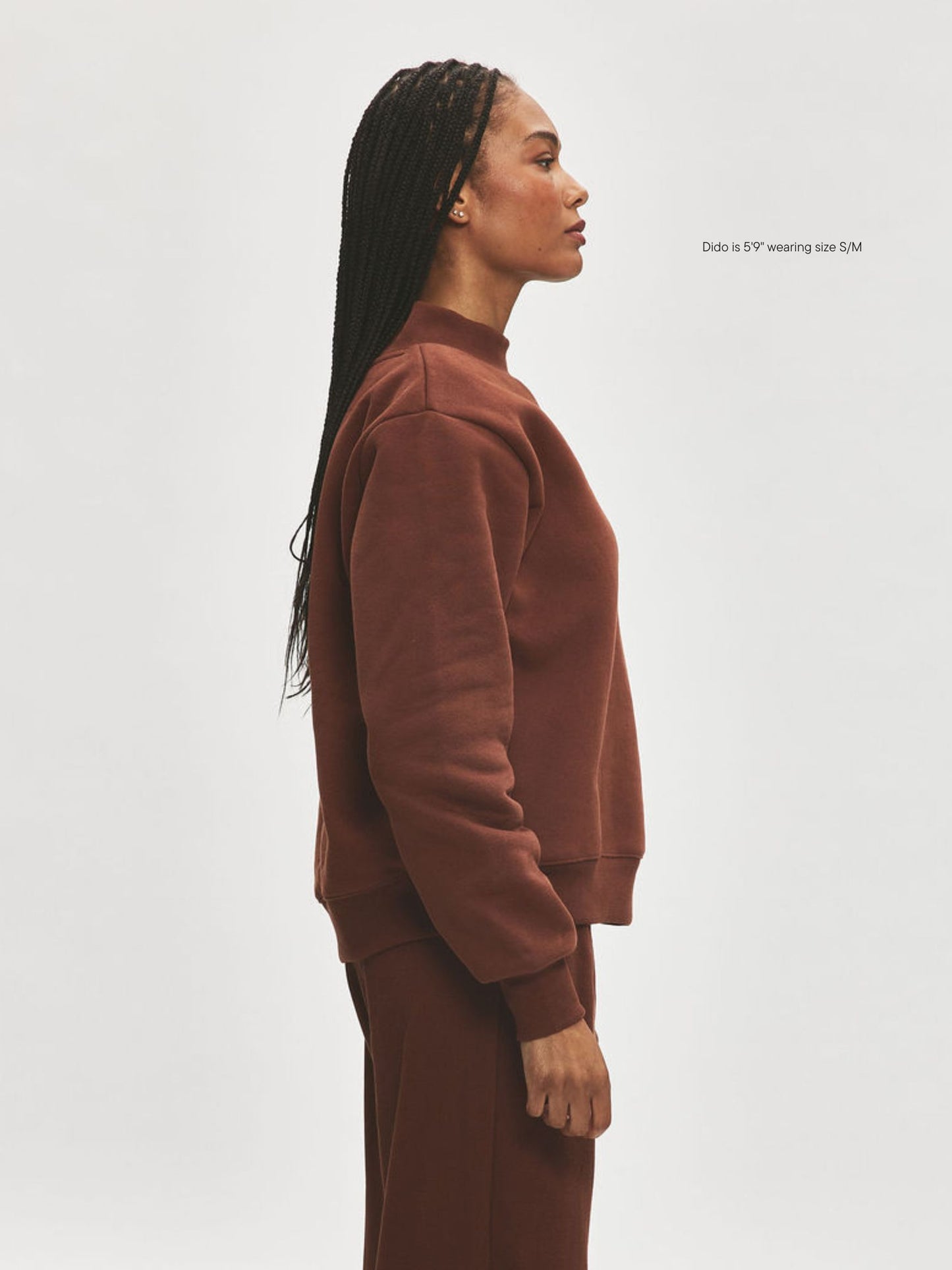 girl wearing Classic Mockneck -mocha