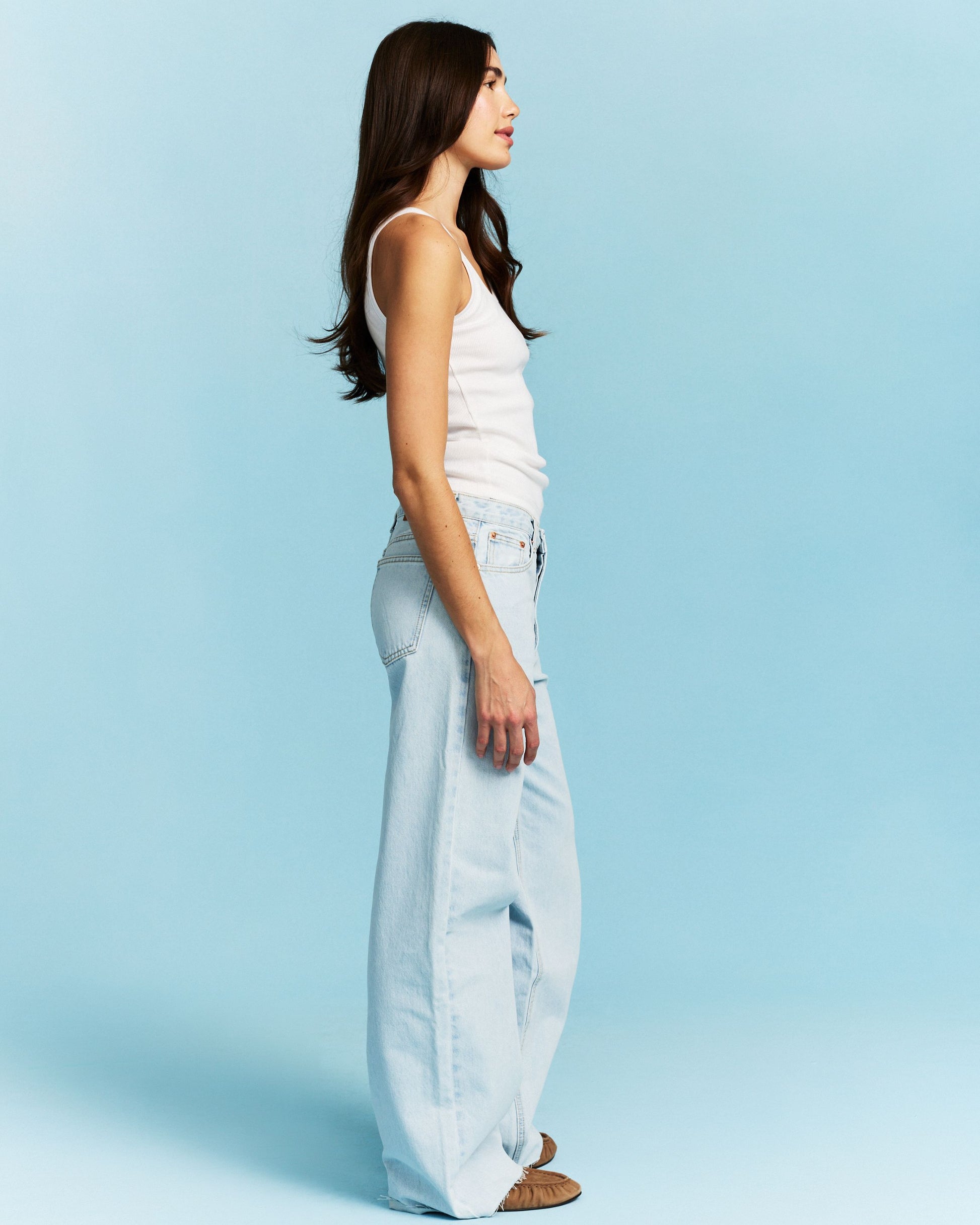 Low Rise Baggy Jeans - Light Wash