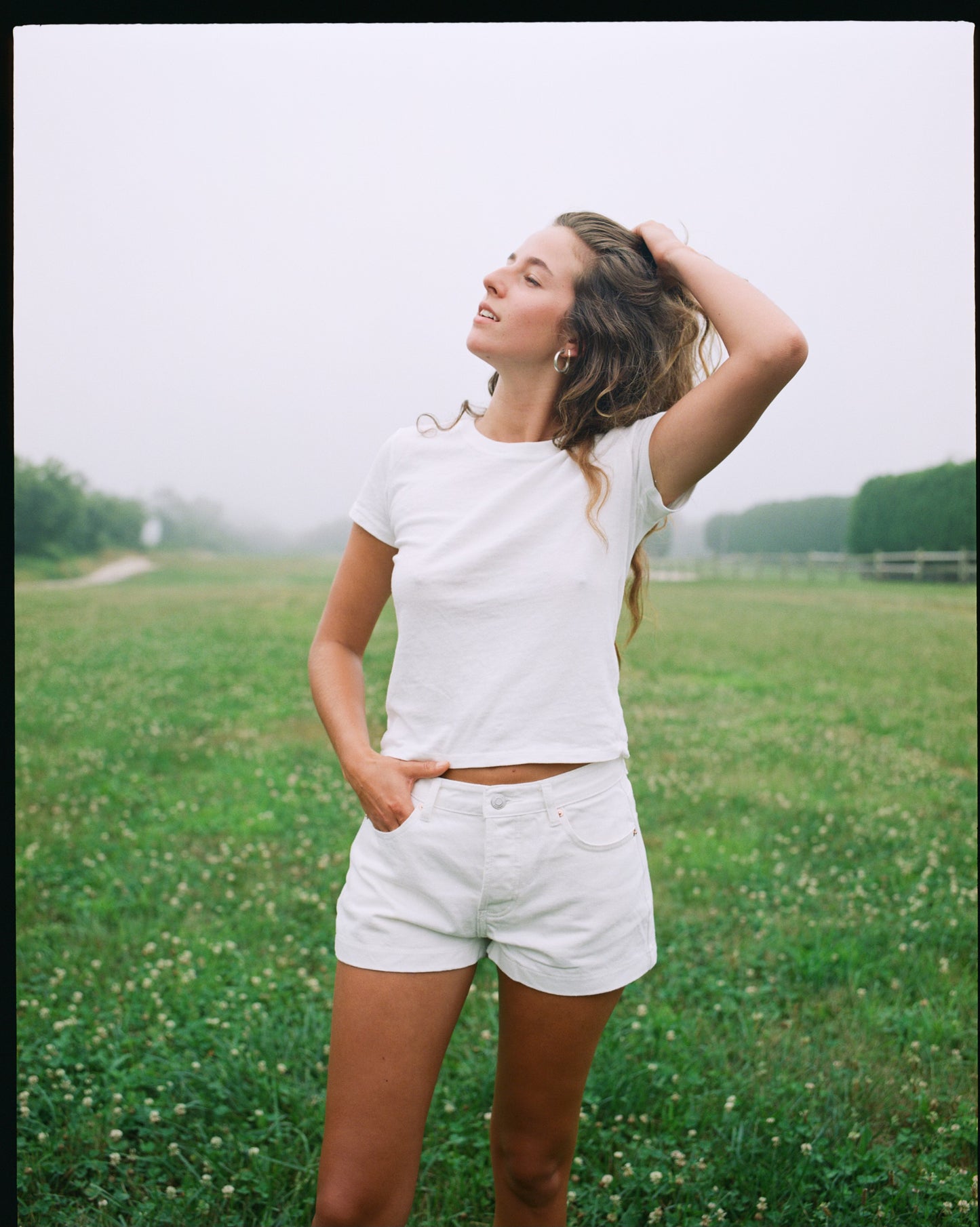 White Denim Mini Shorts