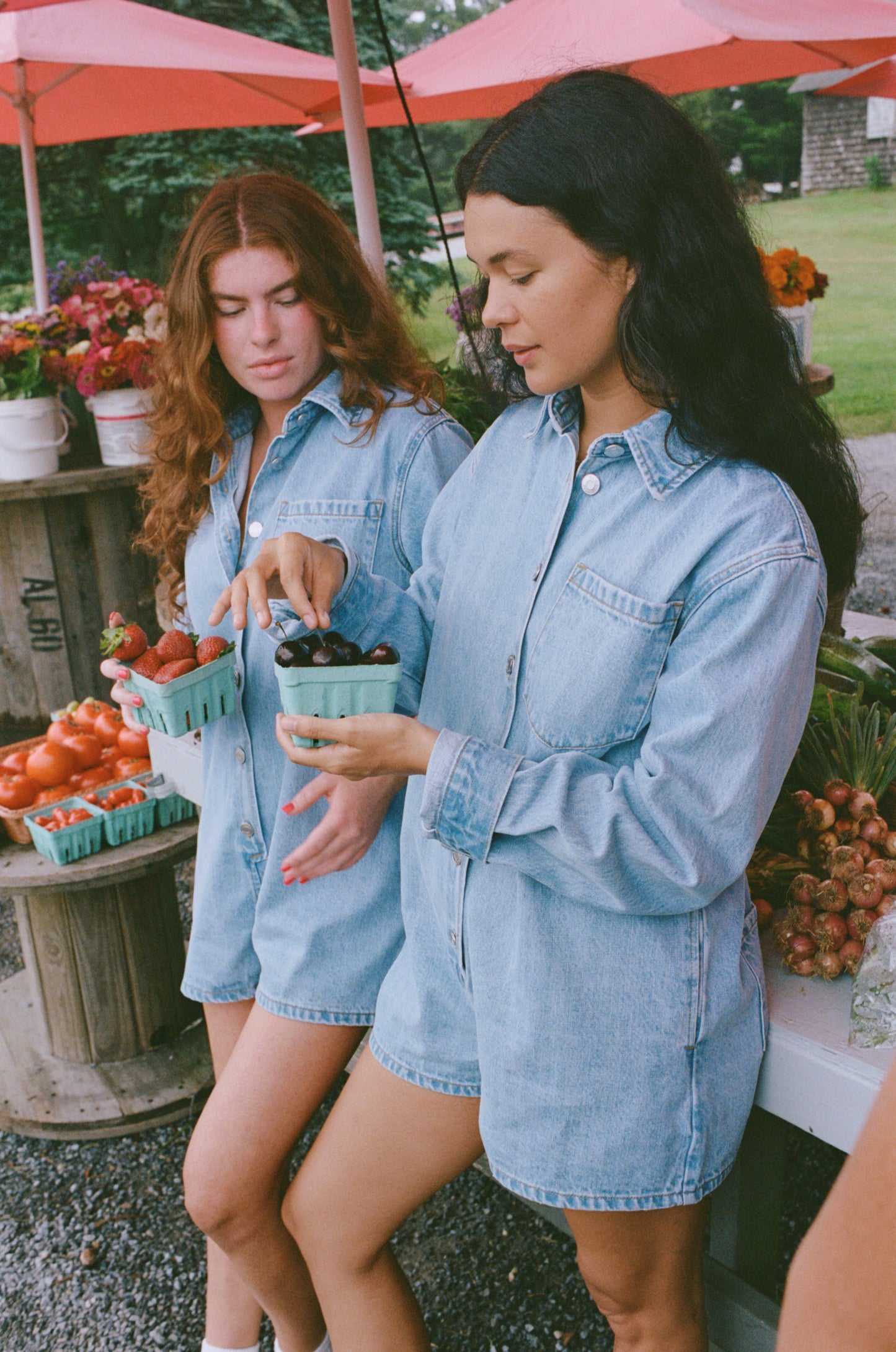 Light Wash Long Sleeve Denim Romper