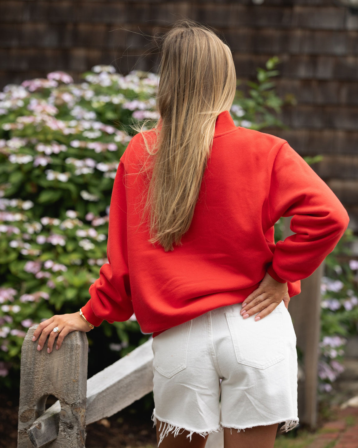 Varsity Mockneck - Ruby + Sunset Floral