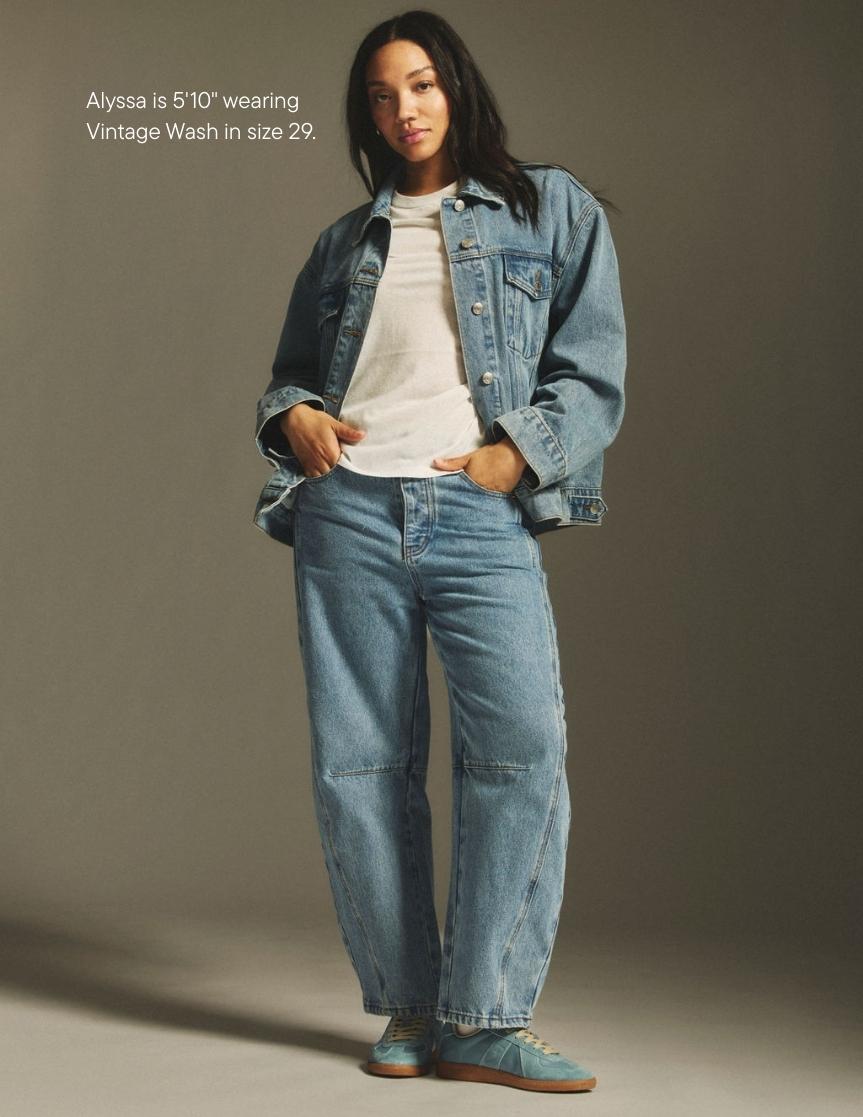 girl wearing horseshoe jean -vintage wash