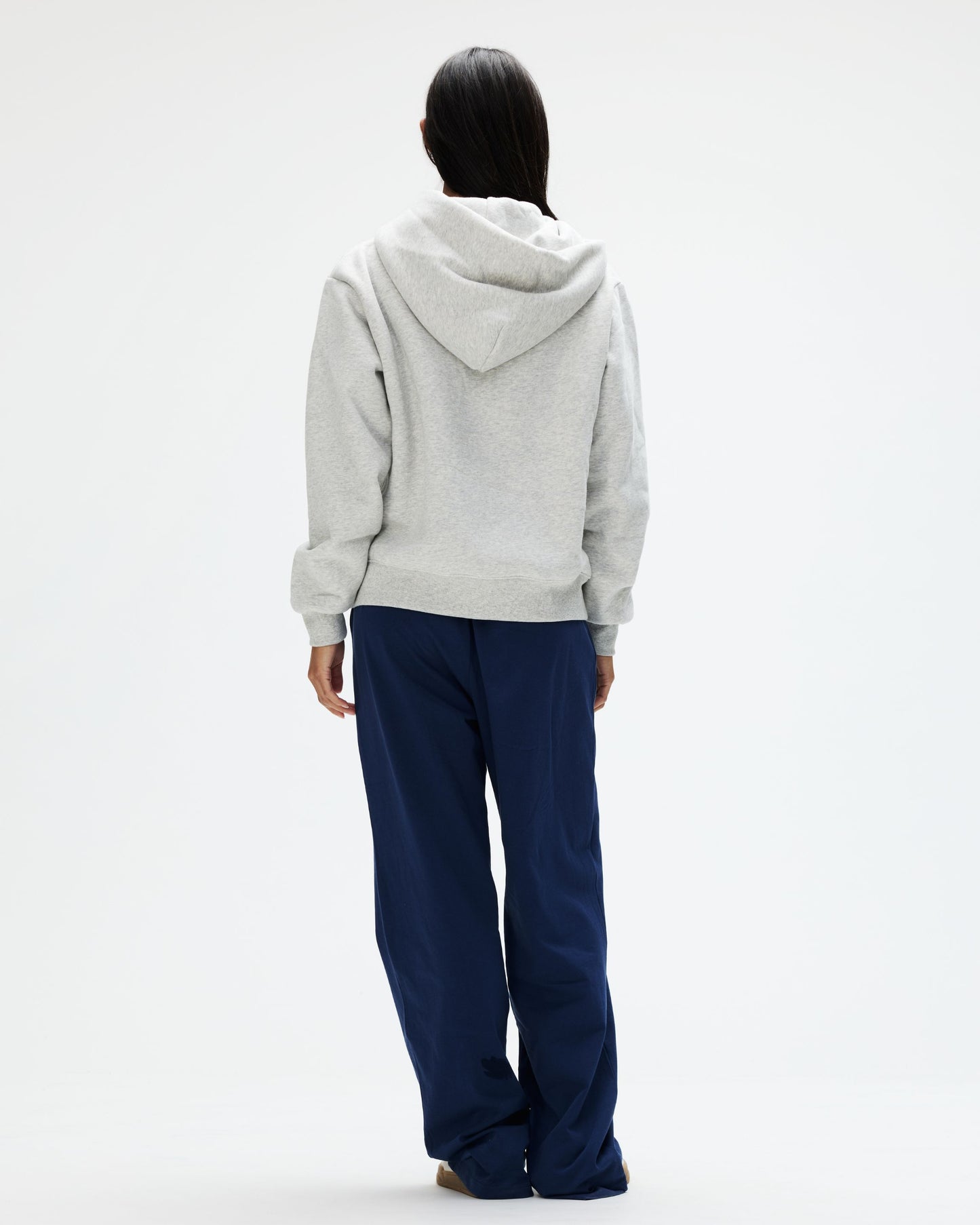 OG Varsity Zip Up Hoodie - Classic Grey + Denim