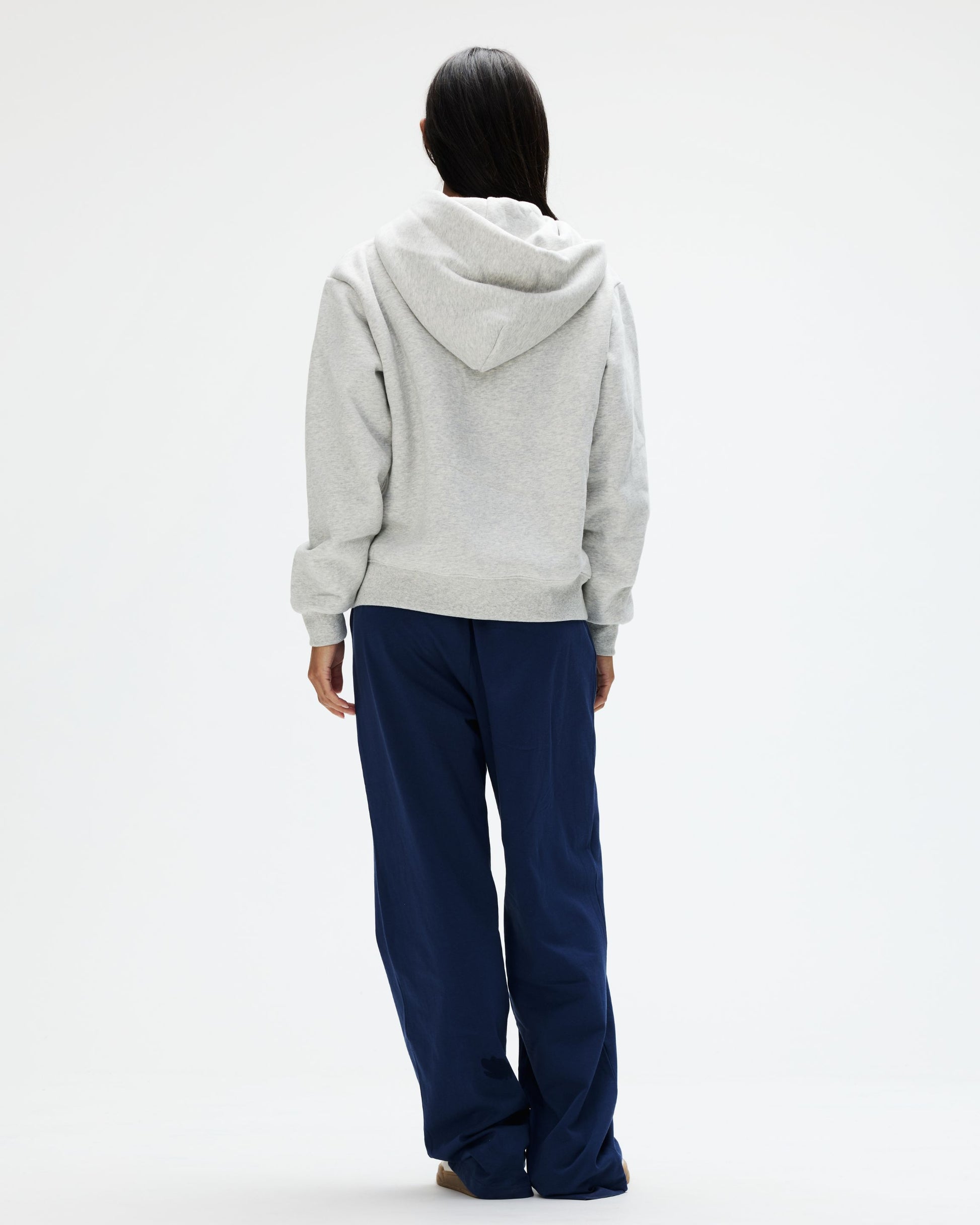 OG Varsity Zip Up Hoodie - Classic Grey + Denim