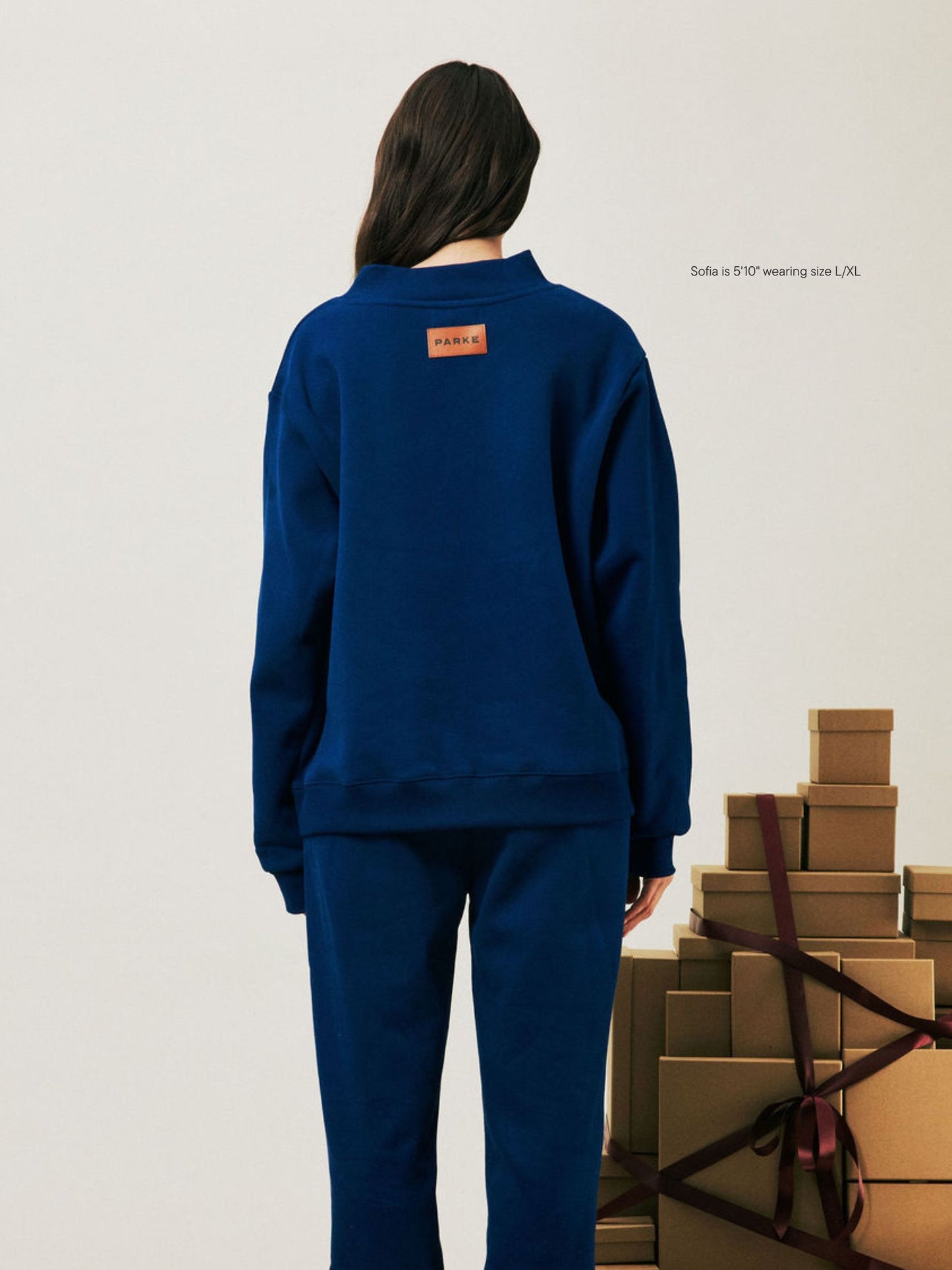 girl wearing Holiday Classic Mockneck -winter berry 