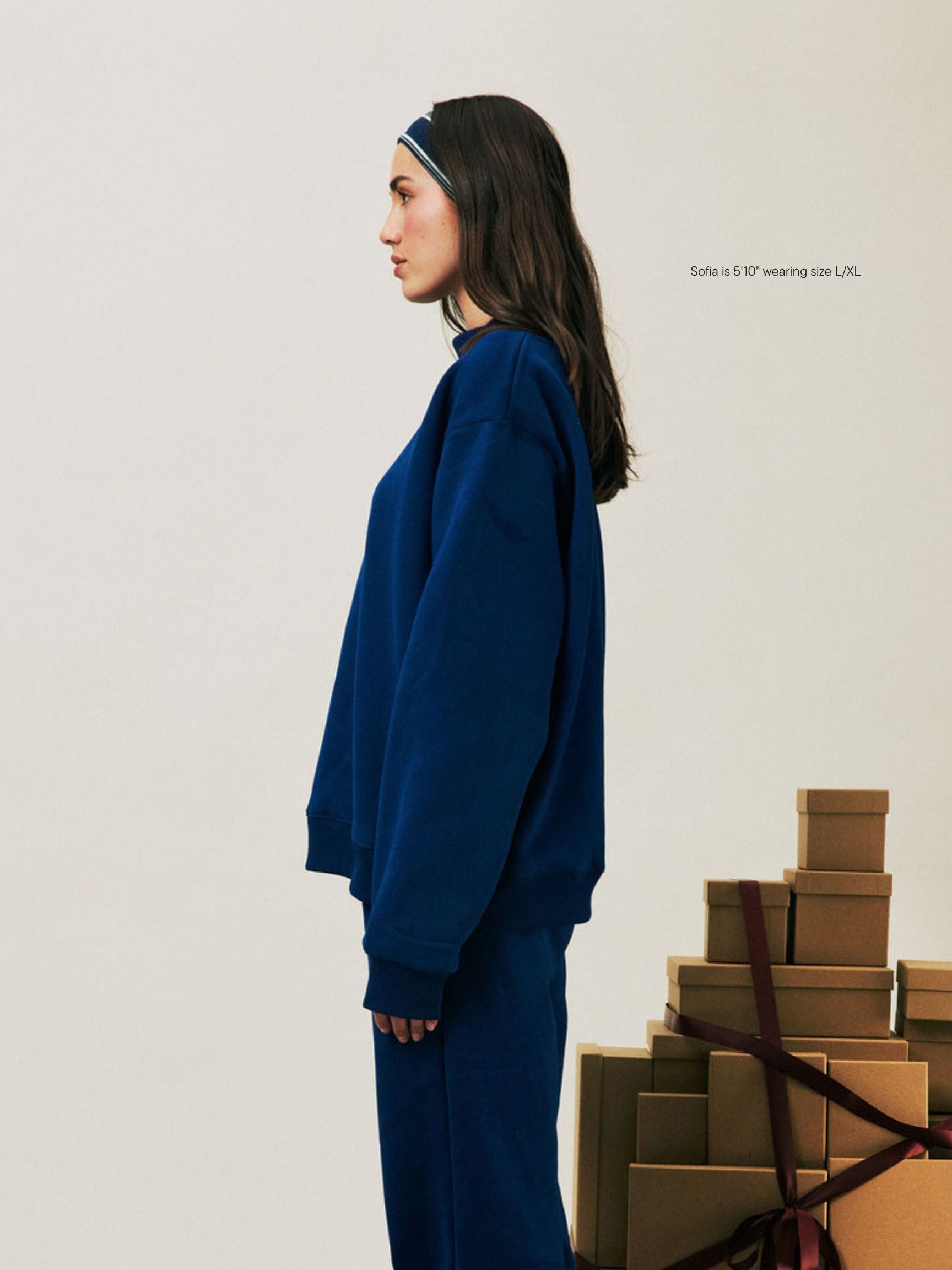 girl wearing Holiday Classic Mockneck -winter berry 