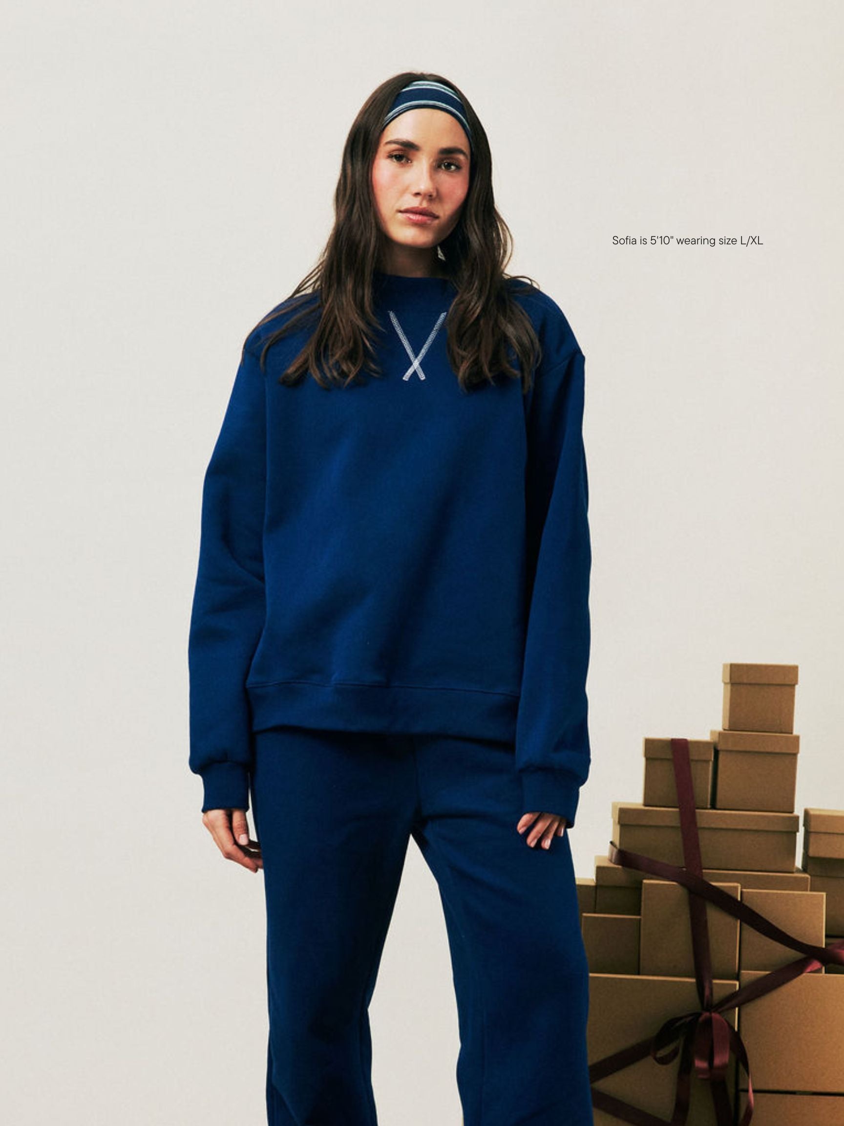 girl wearing Holiday Classic Mockneck -winter berry 