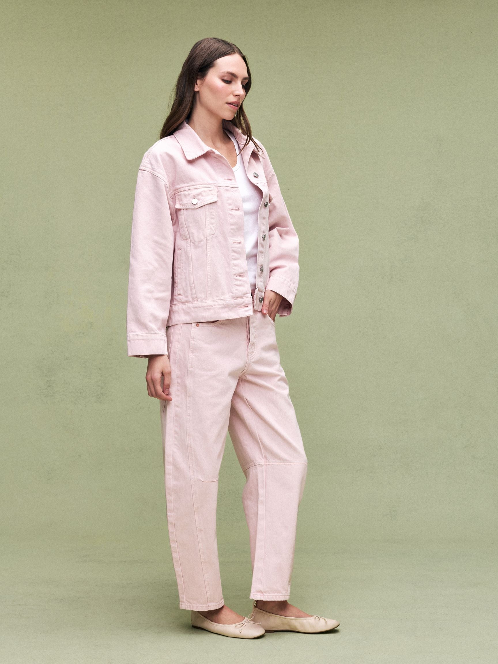 Oversized Denim Jacket - Pink – PARKE