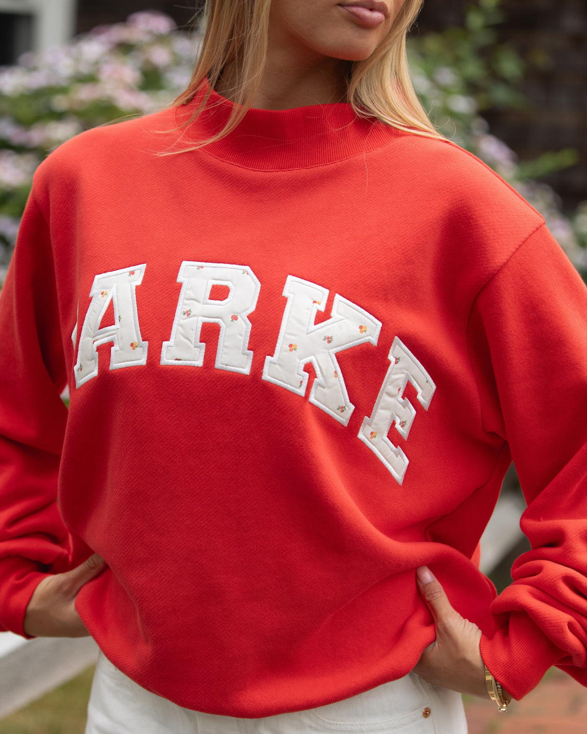 Varsity Mockneck - Ruby + Sunset Floral