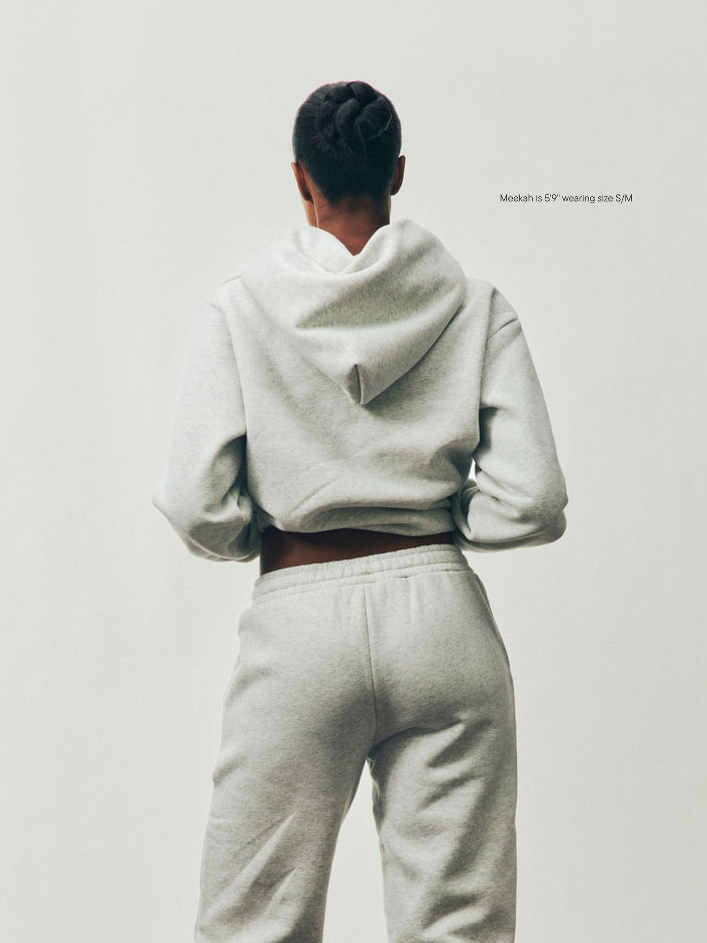 girl wearing Holiday Classic Hoodie -classic grey + forest