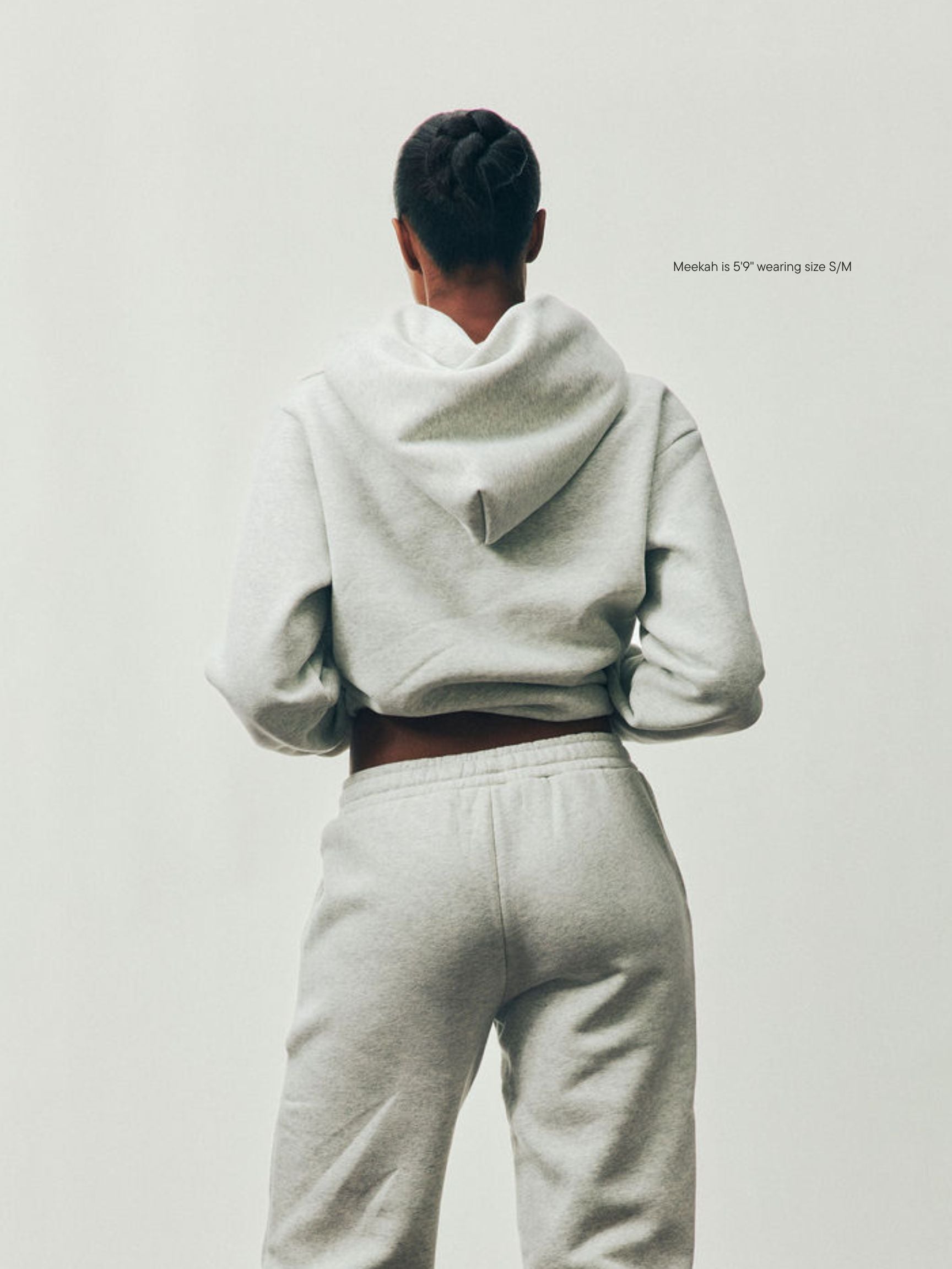 girl wearing Holiday Classic Hoodie -classic grey + forest