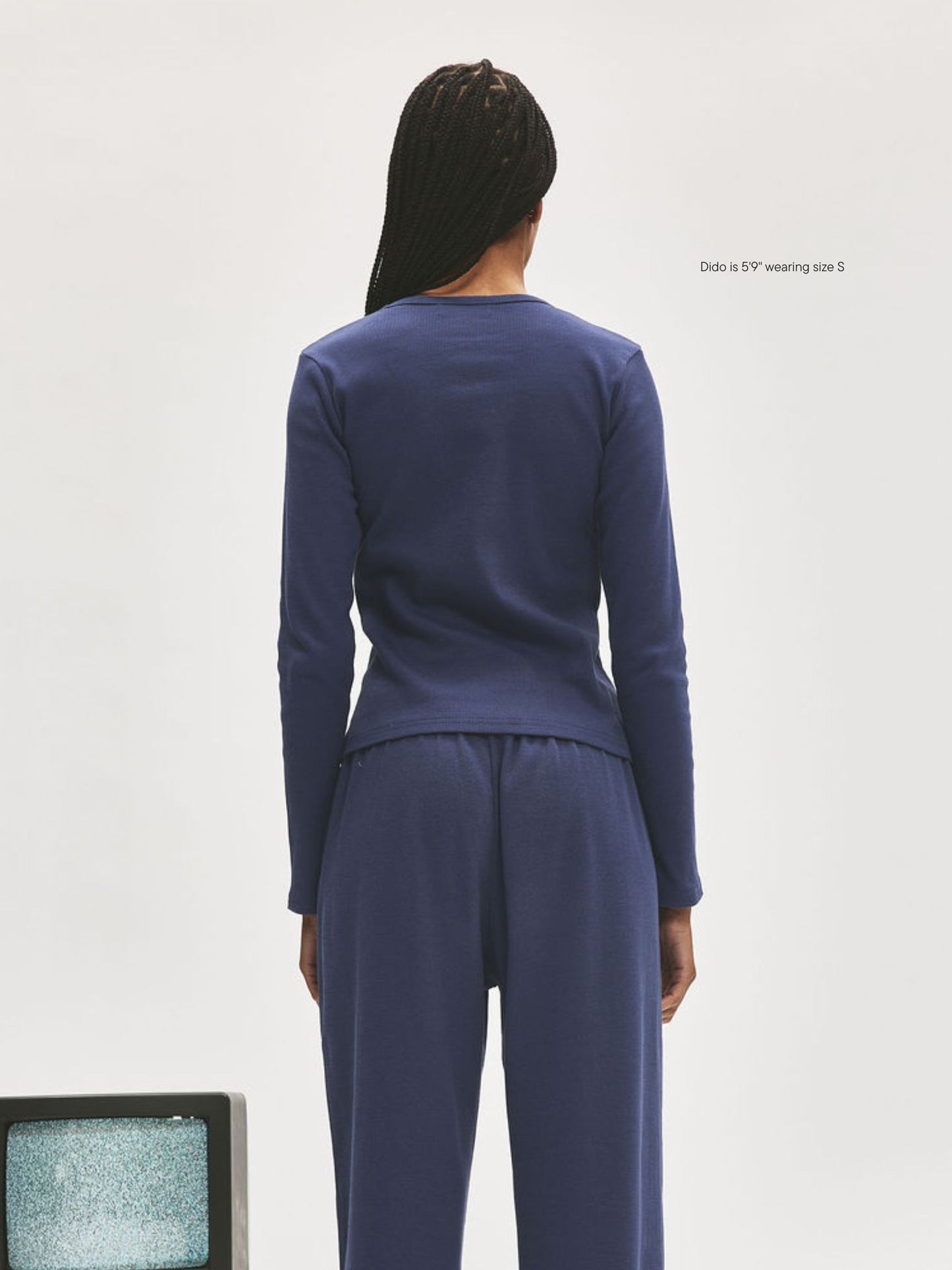 girl wearing Ribbed Long Sleeve T-Shirt -crown