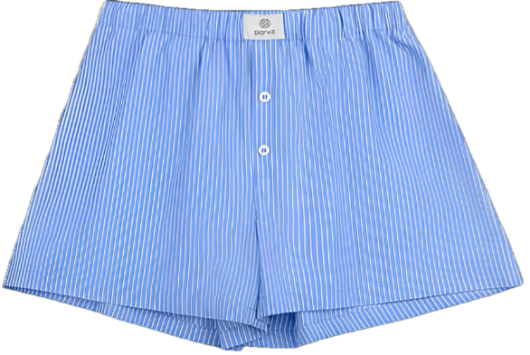 striped boxer shorts flat lay -light blue stripe