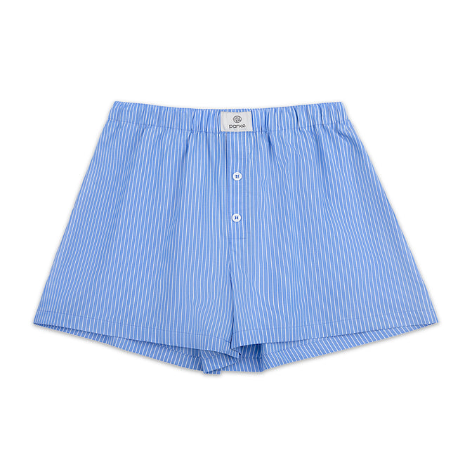 striped boxer shorts flat lay - light blue stripe