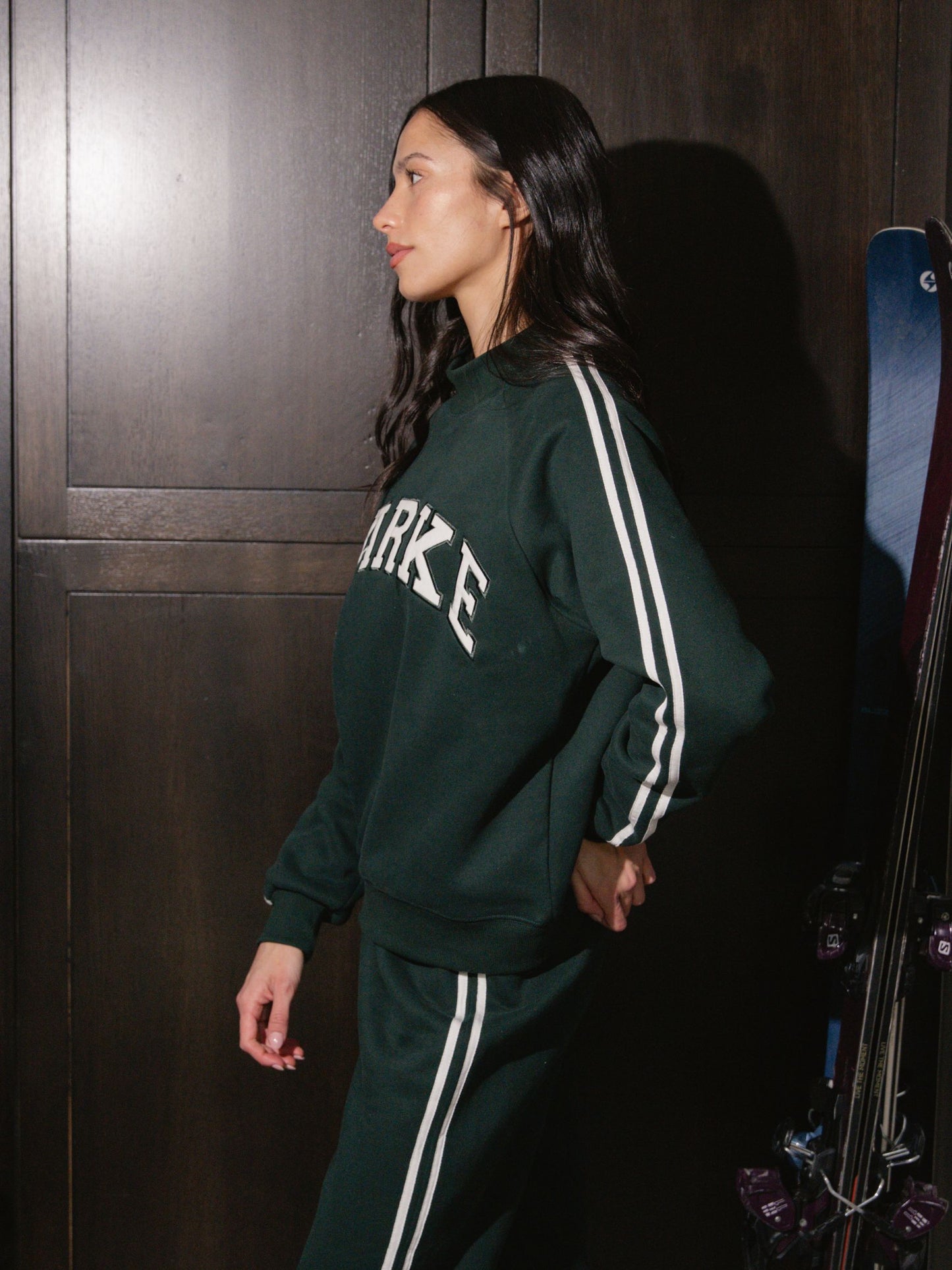 Sport Stripe Mockneck - Forest