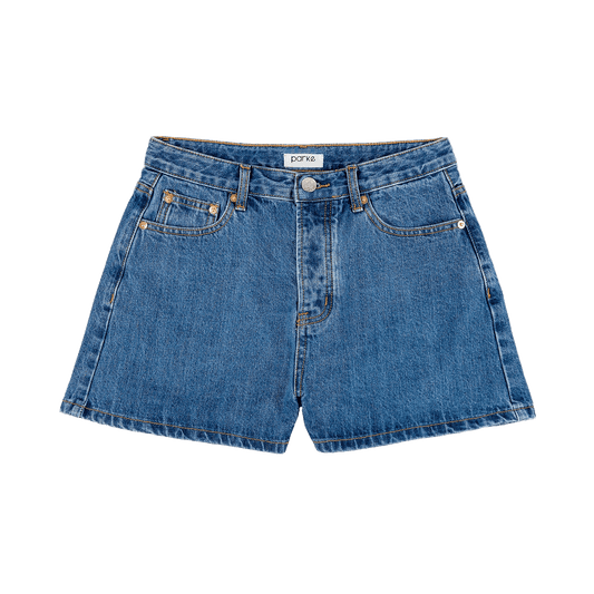 white 90s short flat -med wash