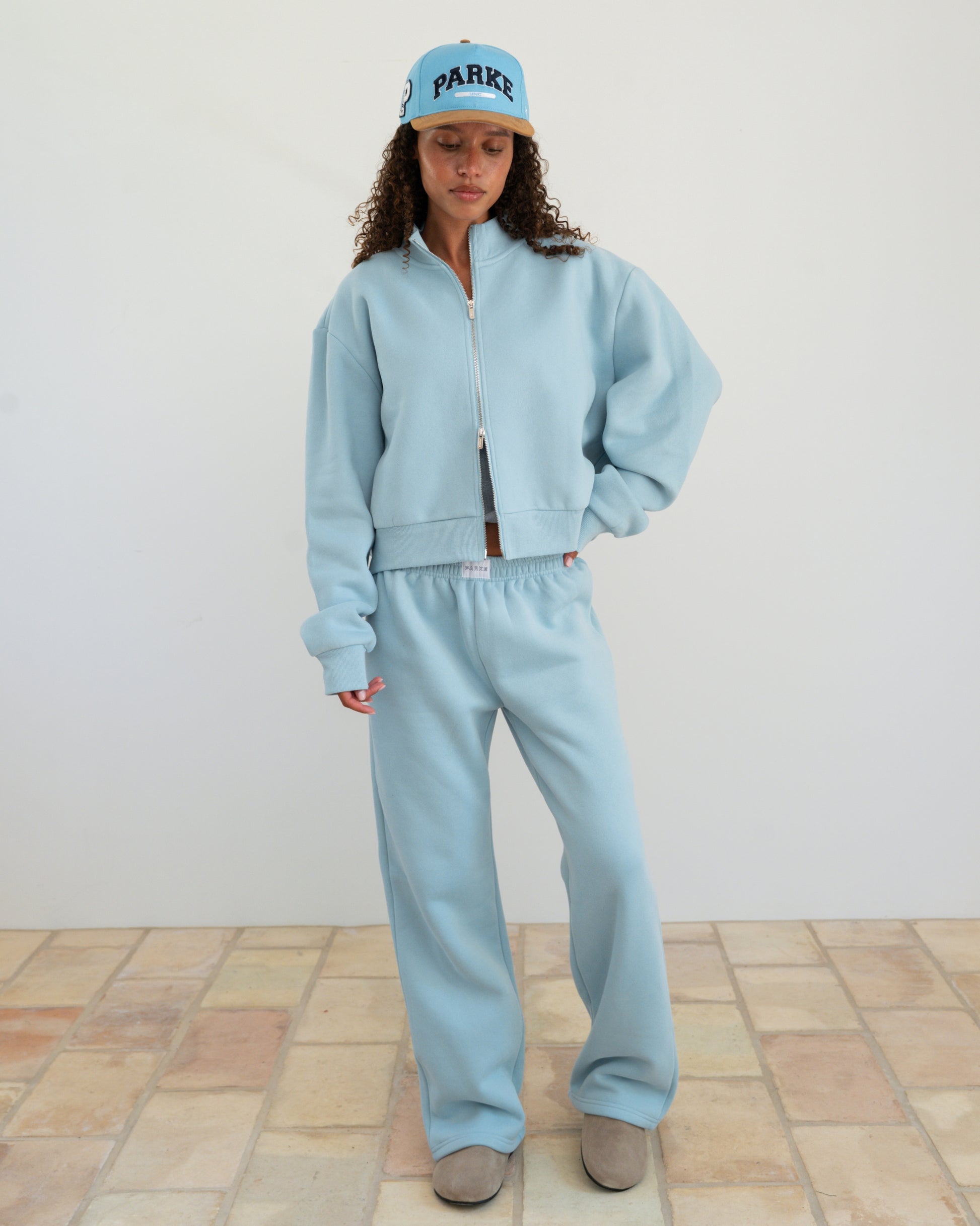 Zip Up Mockneck - Powder Blue