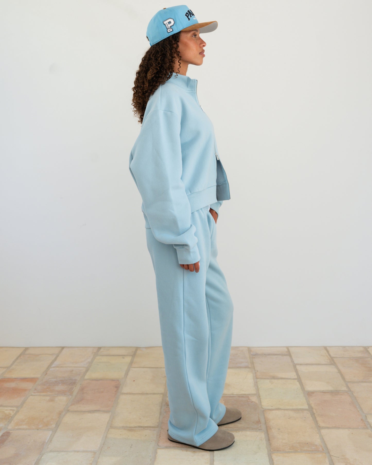 Zip Up Mockneck - Powder Blue