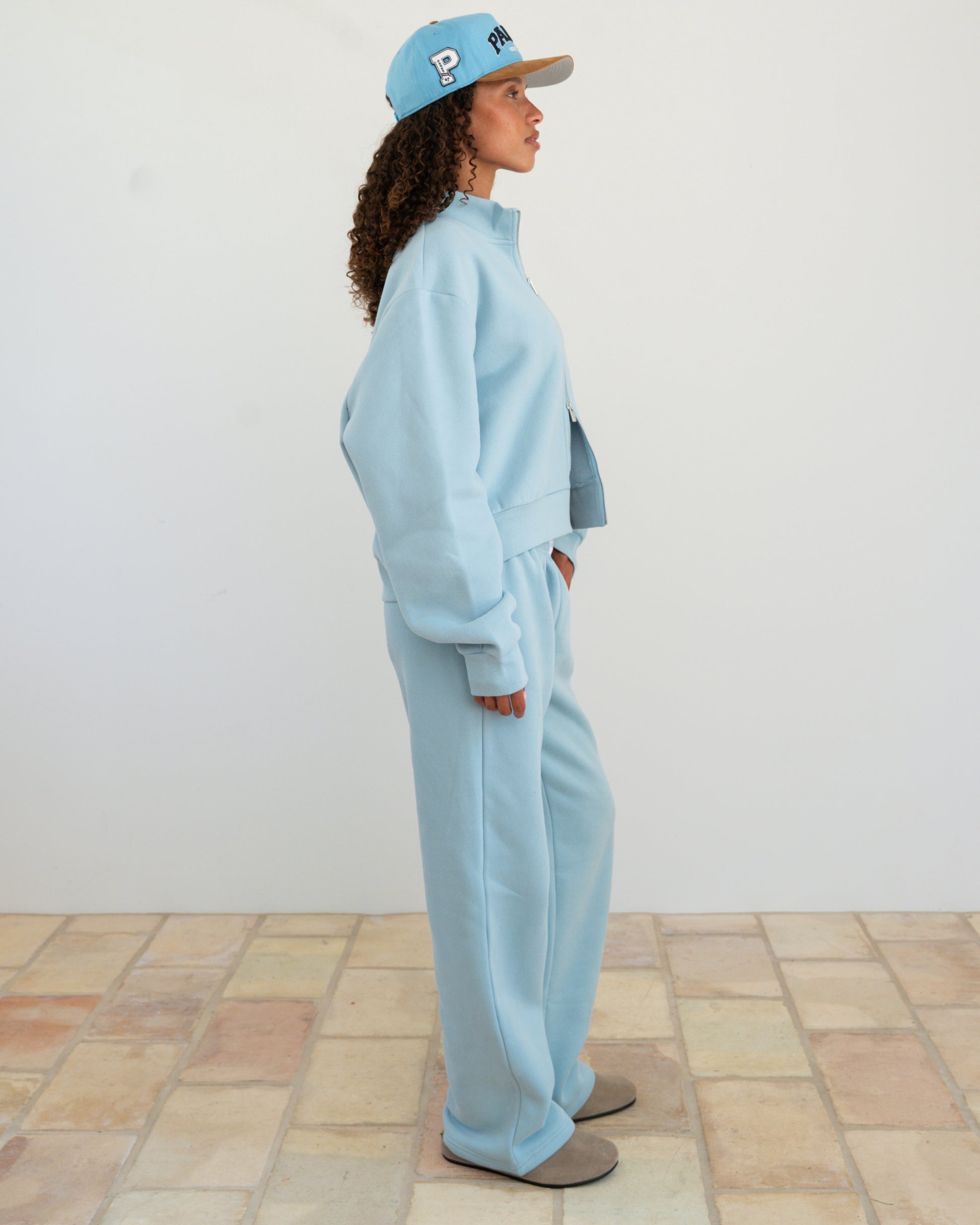 Zip Up Mockneck - Powder Blue