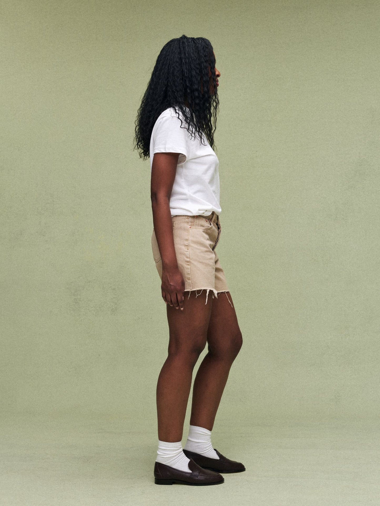 Long Baggy Shorts - Camel