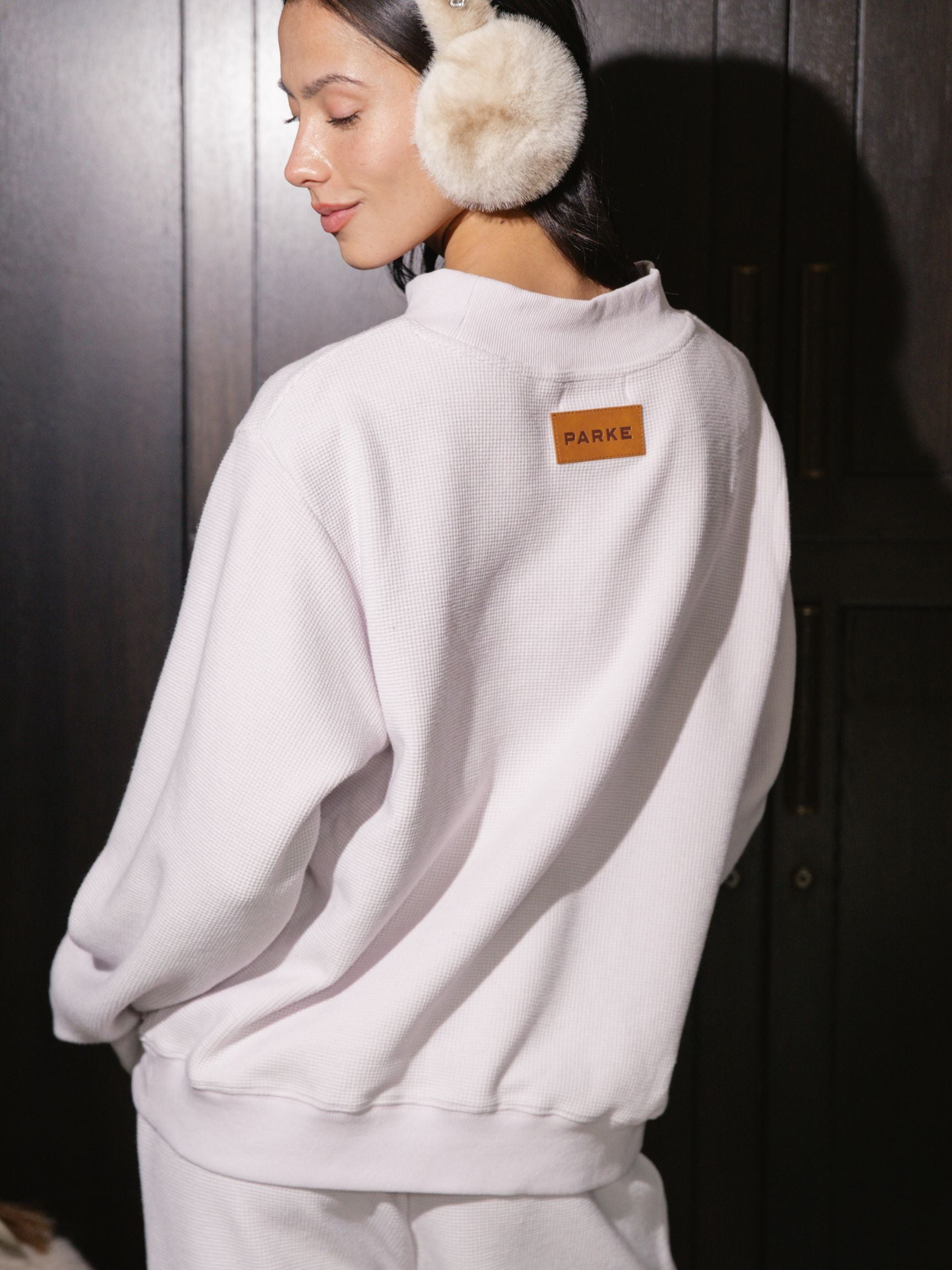 Waffle Mockneck Pullover - Lilac – PARKE