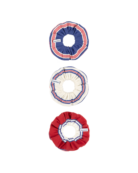 PARKE Coastal Stripes Scrunchie Set (2) Scrunchie Set - Coastal Stripes – PARKE main image 4