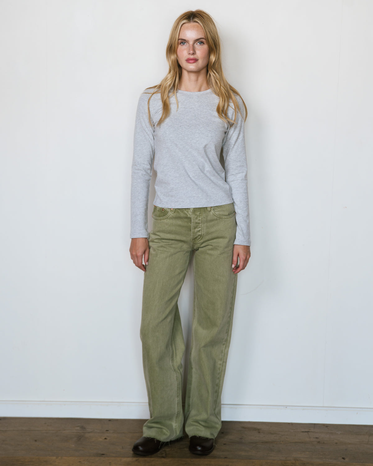 Low Rise Baggy Jeans - Moss