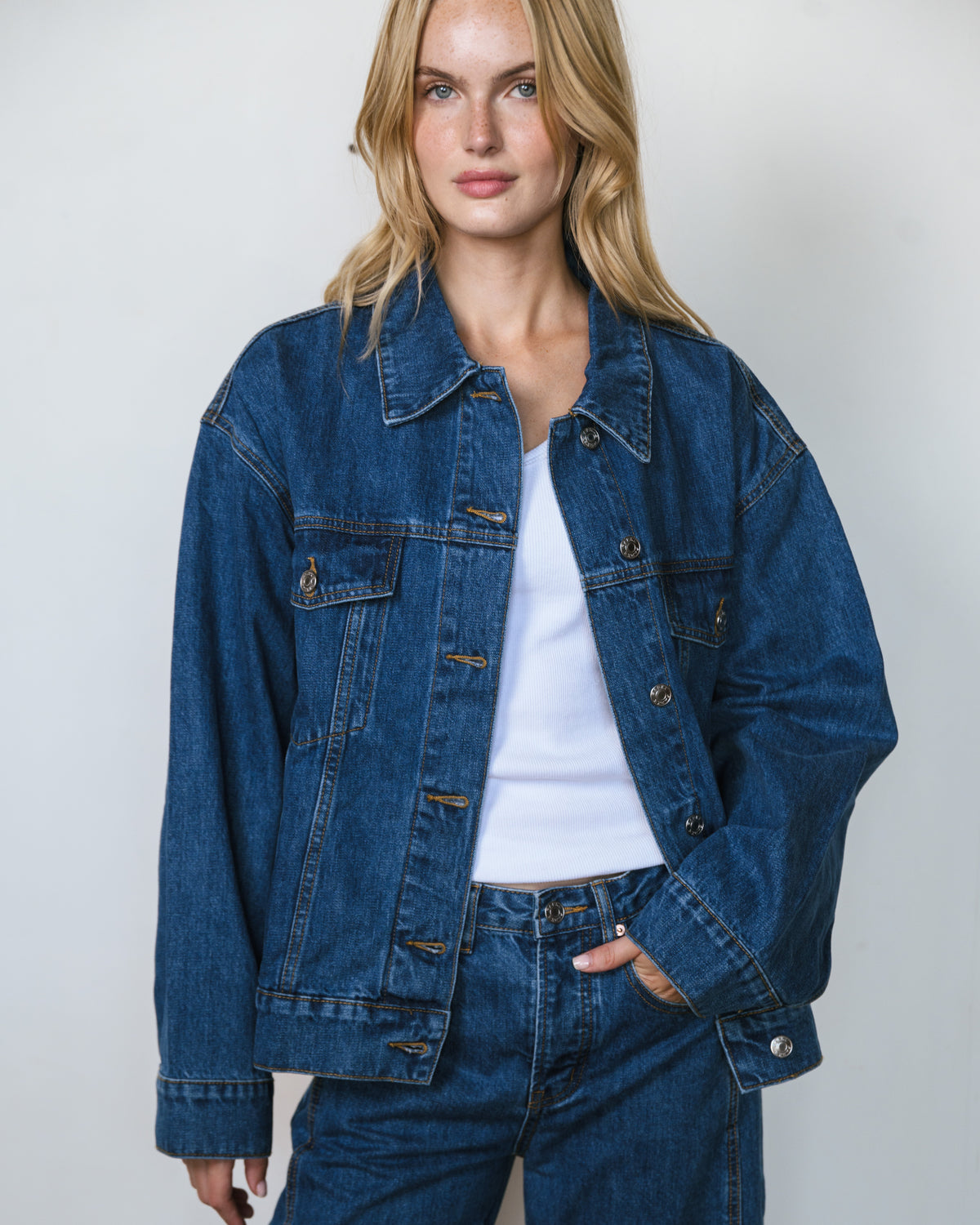 Oversized Denim Jacket - Medium Wash