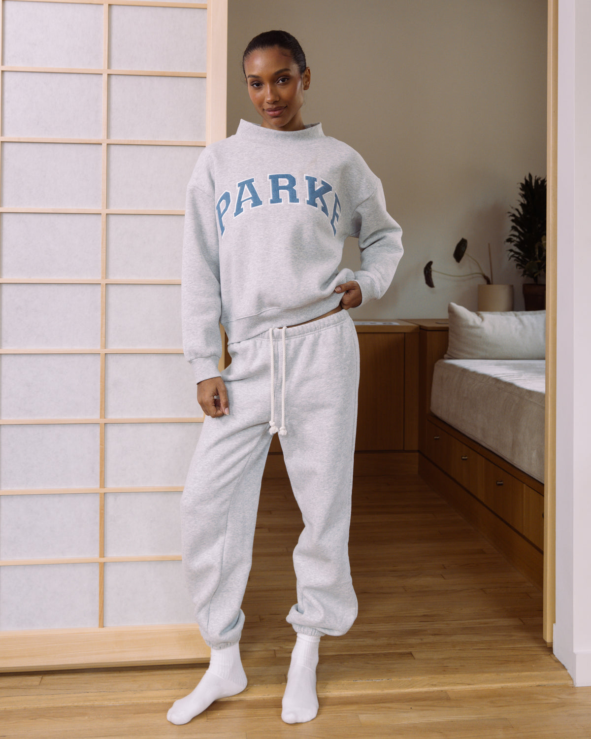 Shrunken Varsity Mockneck - Classic Grey + Vintage