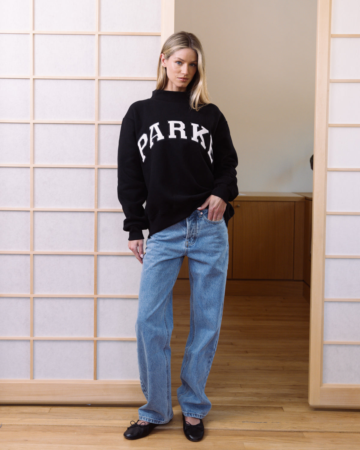 Varsity Mockneck - Black + White