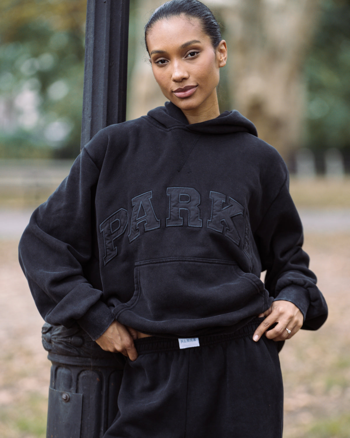Acid Wash Varsity Hoodie - Acid Wash Black
