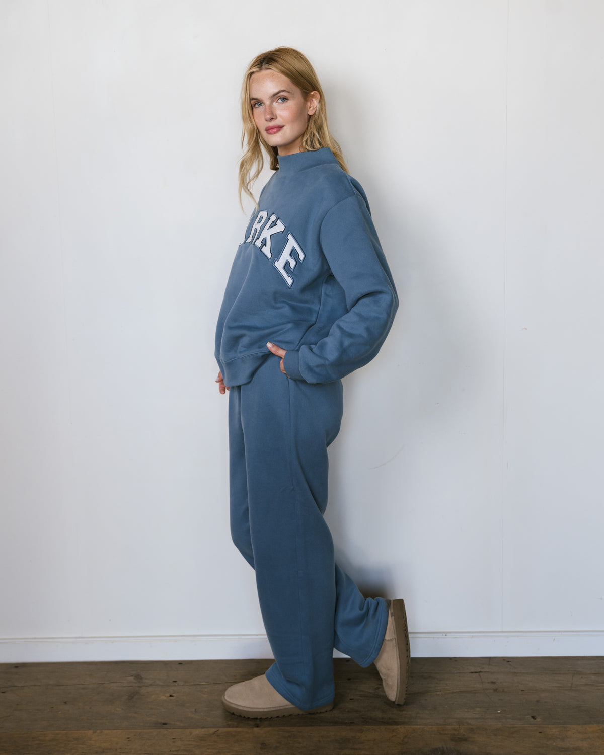 Varsity Mockneck - Bluestone