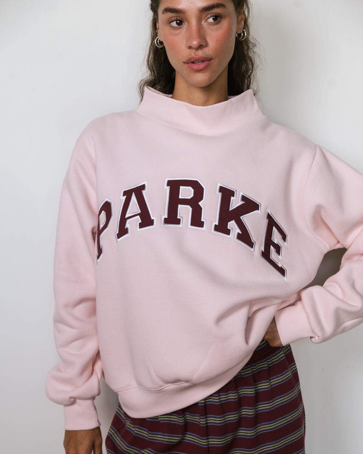 Varsity Mockneck - Rose + Port