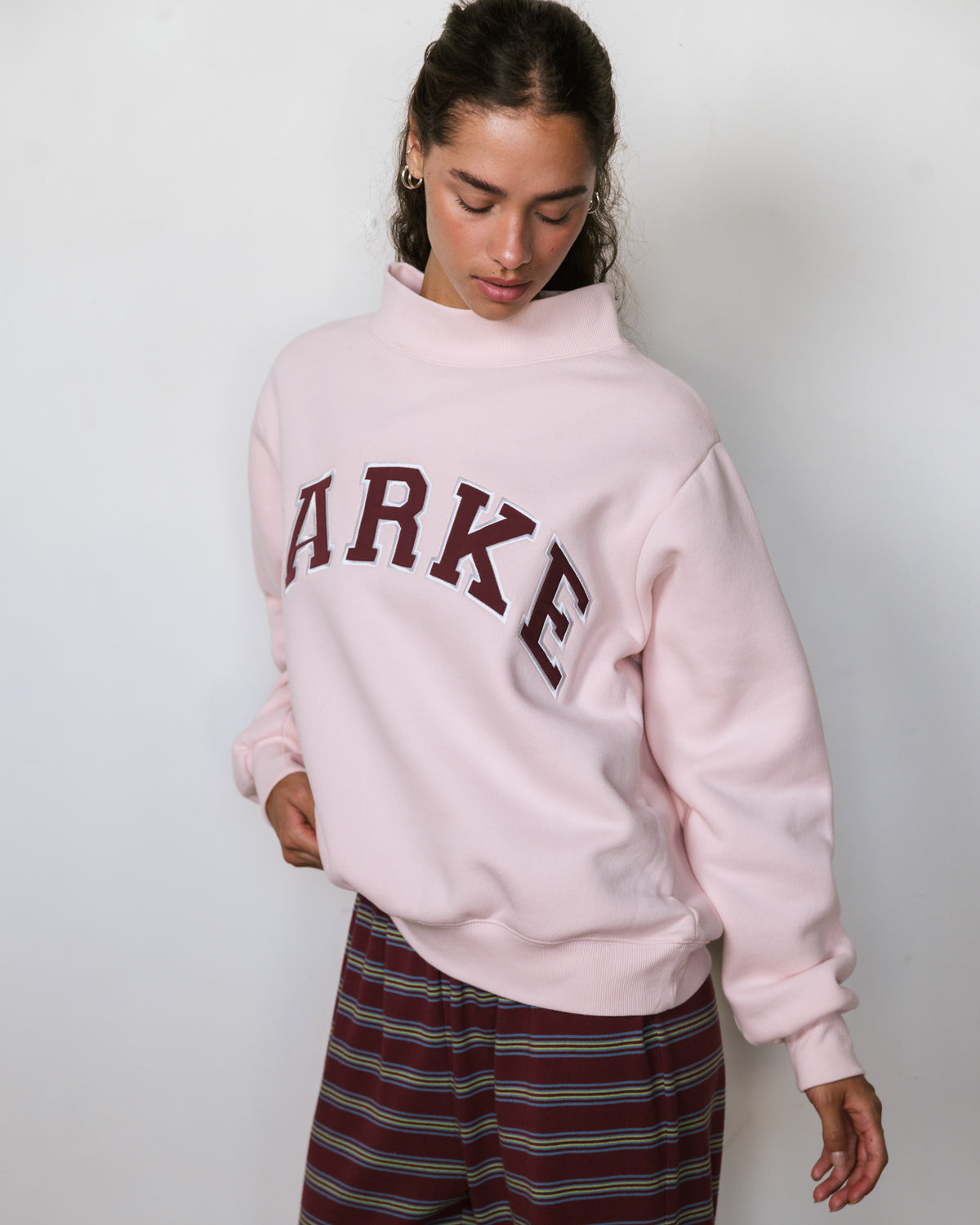 Varsity Mockneck - Rose + Port