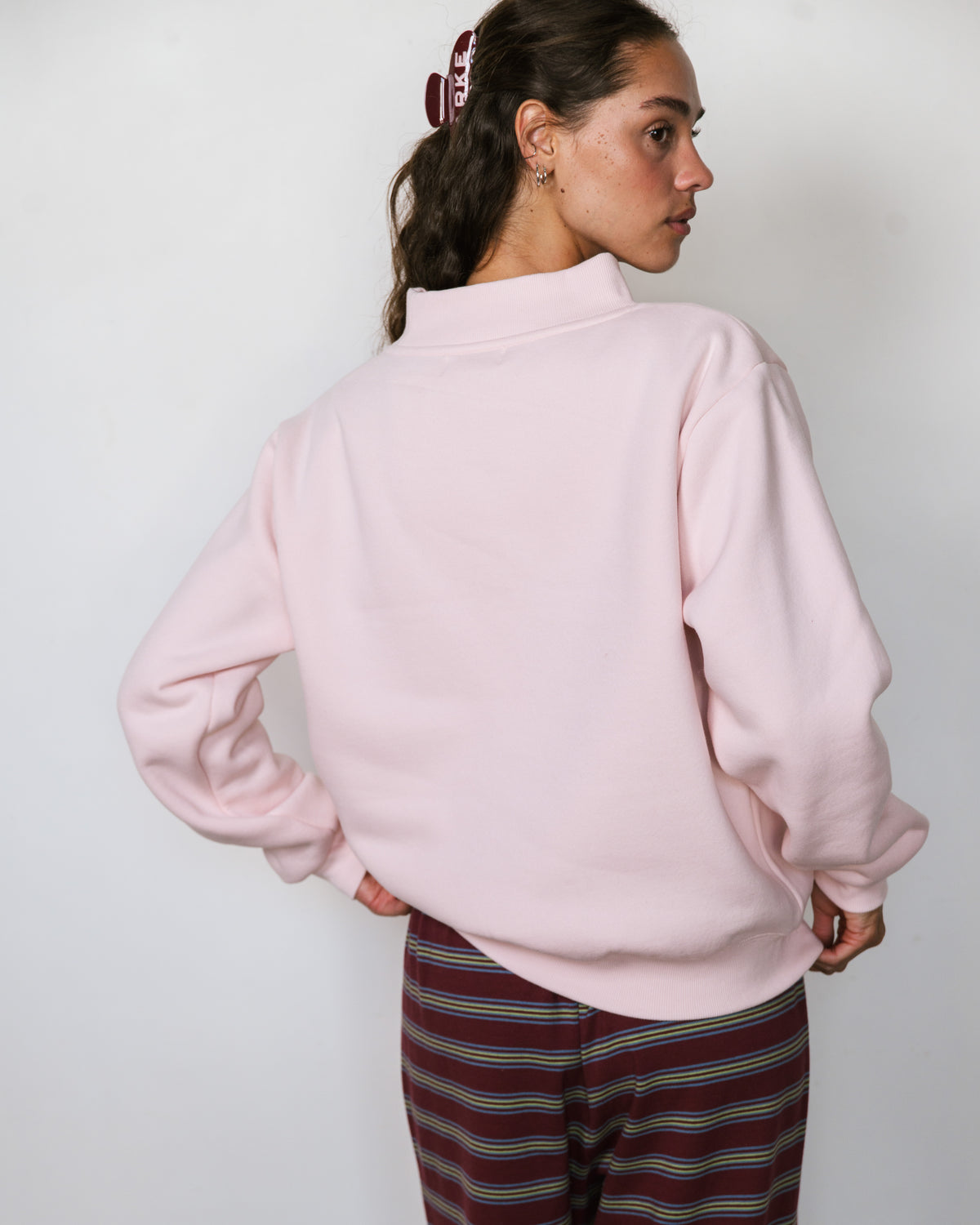 Varsity Mockneck - Rose + Port