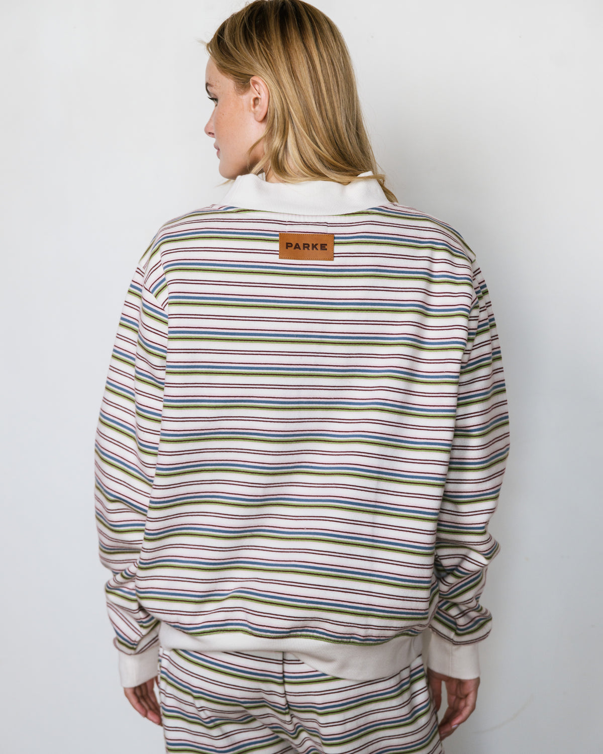 Stripe Mockneck Sweatshirt - Cream