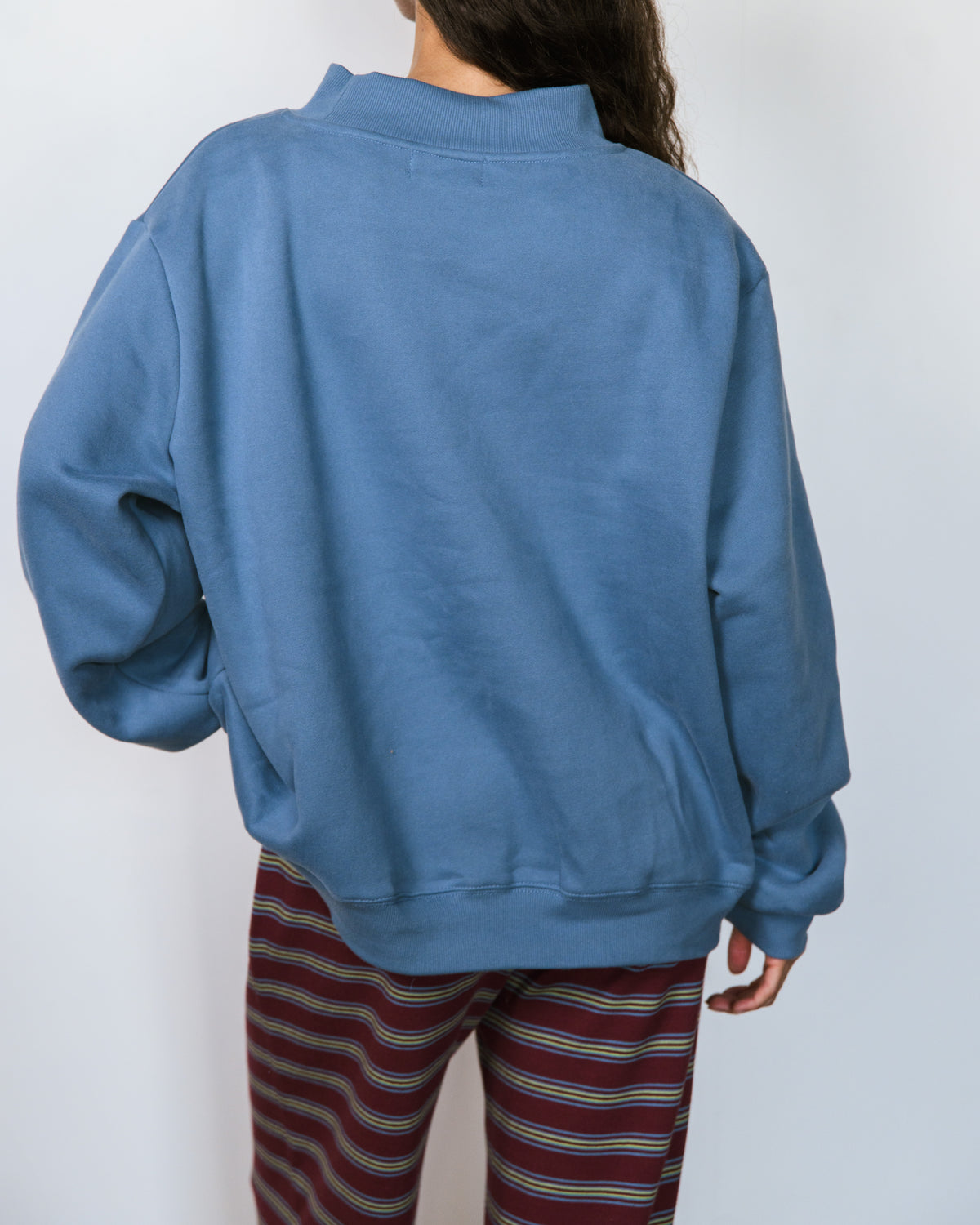 Varsity Mockneck - Bluestone + Port