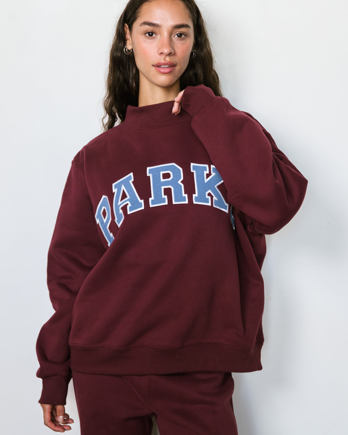Varsity Mockneck - Port + Bluestone
