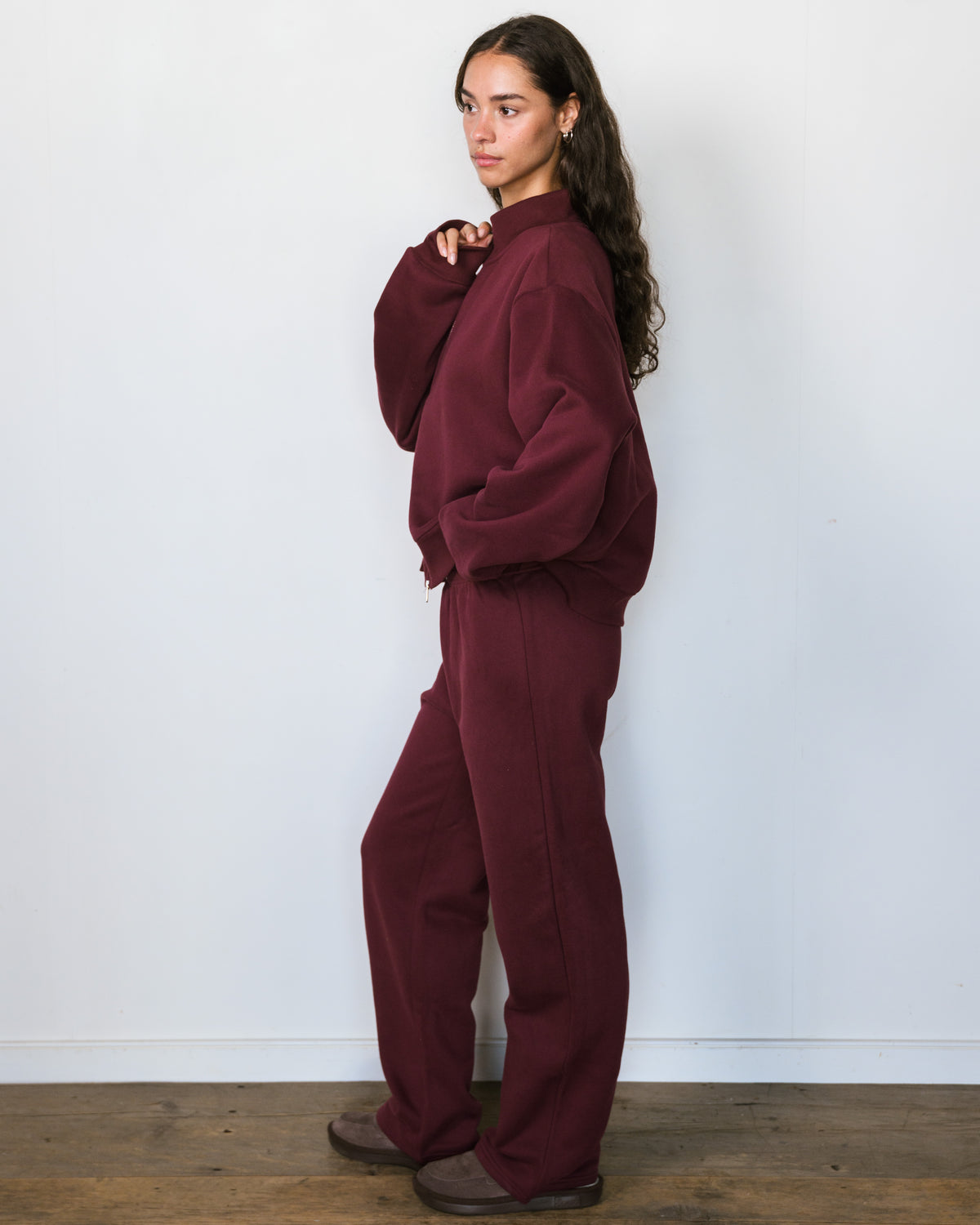 Zip Up Mockneck - Port