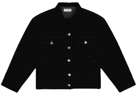 oversized jean jacket -black