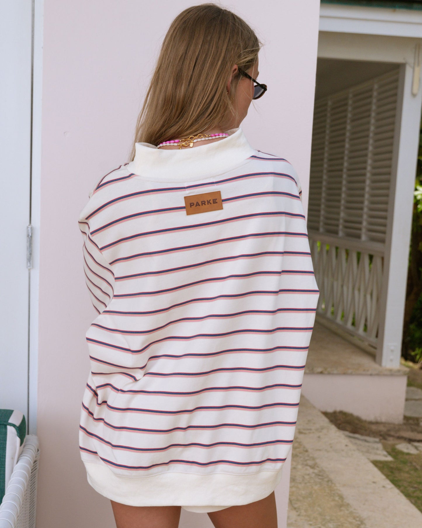 Striped Mockneck Pullover - Summerland Stripe