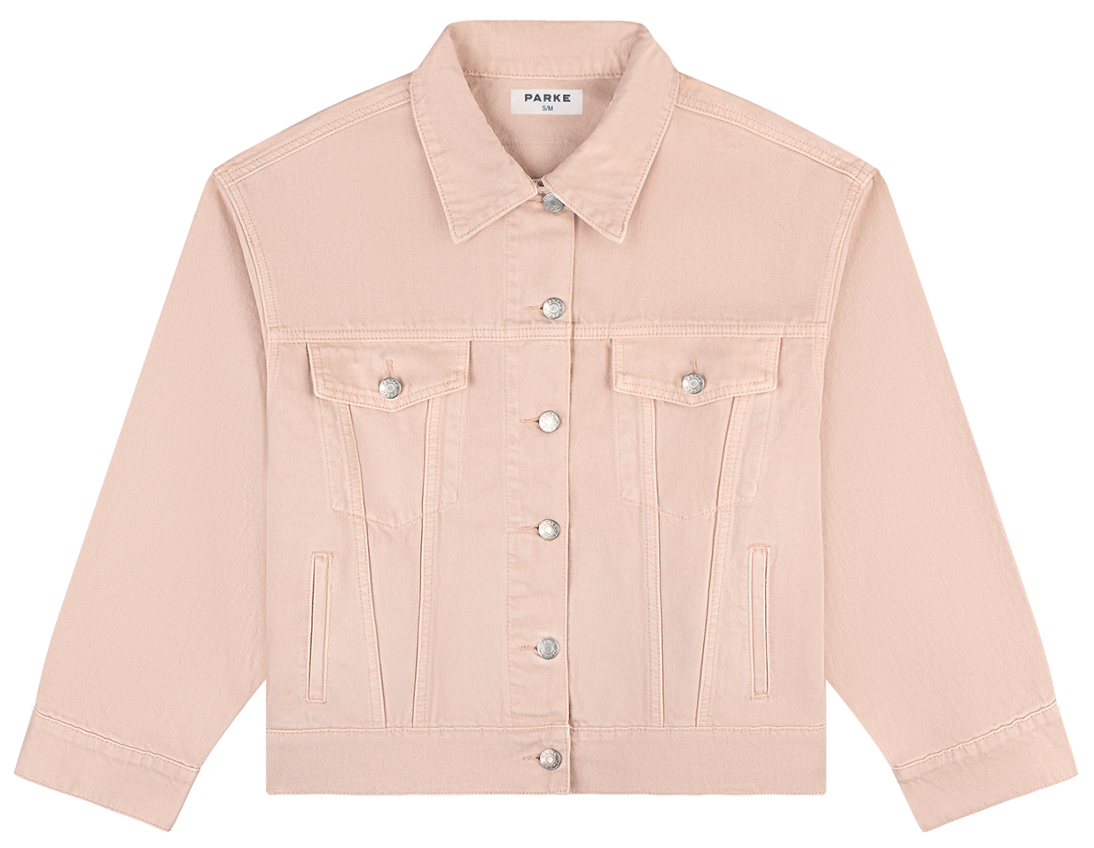 parke x scl oversized jean jacket -petal