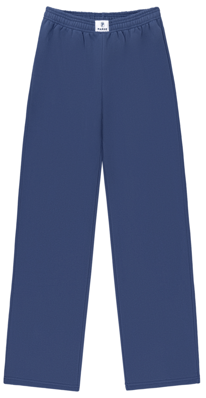 boxer sweat pant flat lay -crown blue